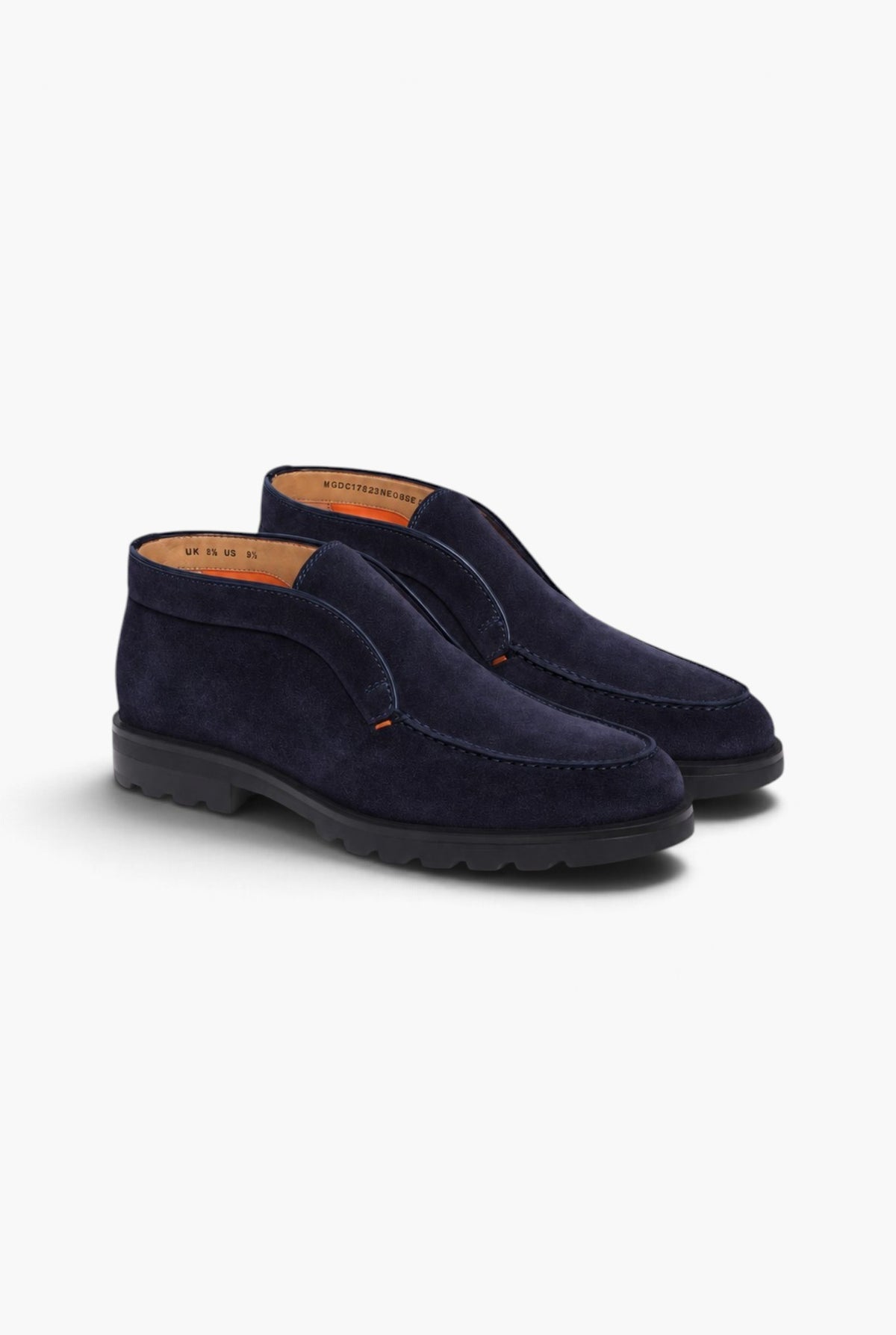 SANTONI Polacchine "Rock" Suede Blu Scuro