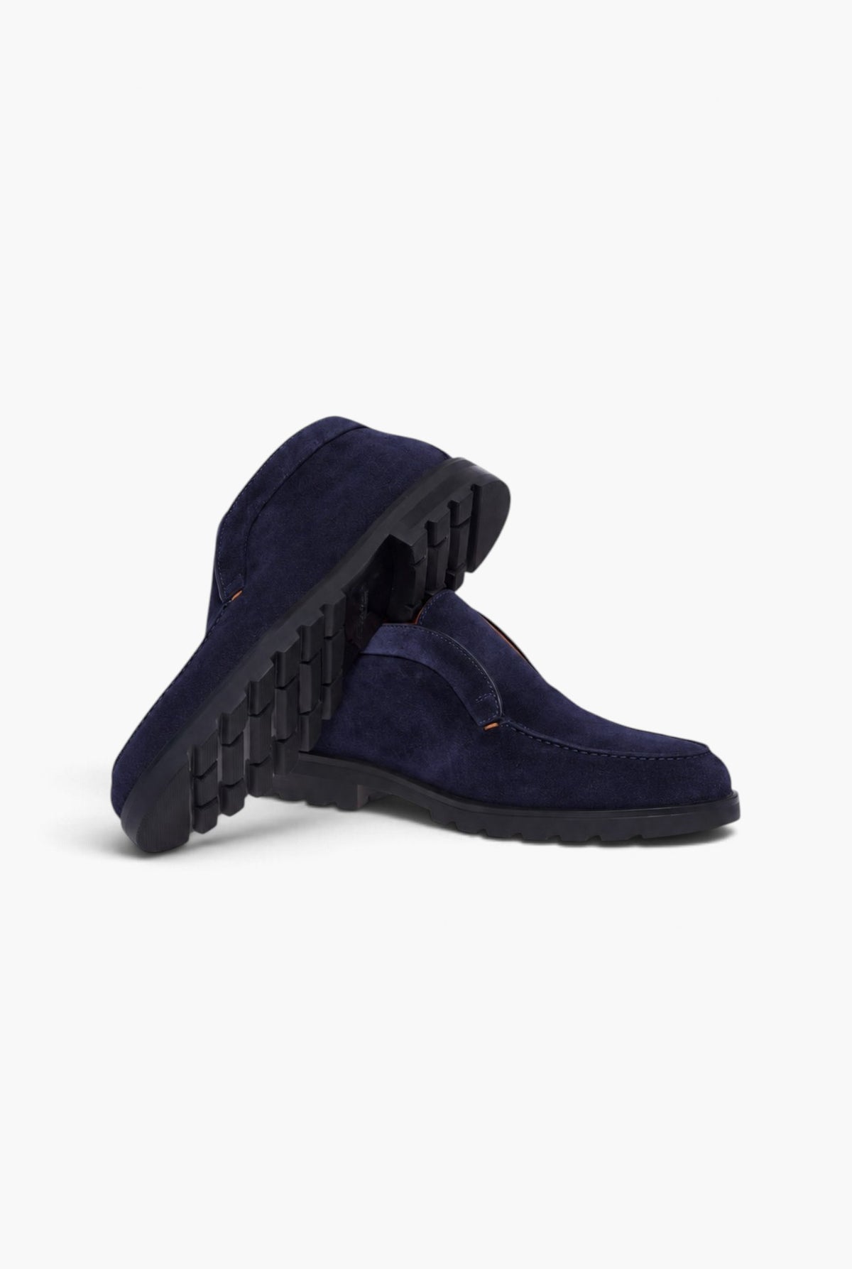 SANTONI Polacchine "Rock" Suede Blu Scuro