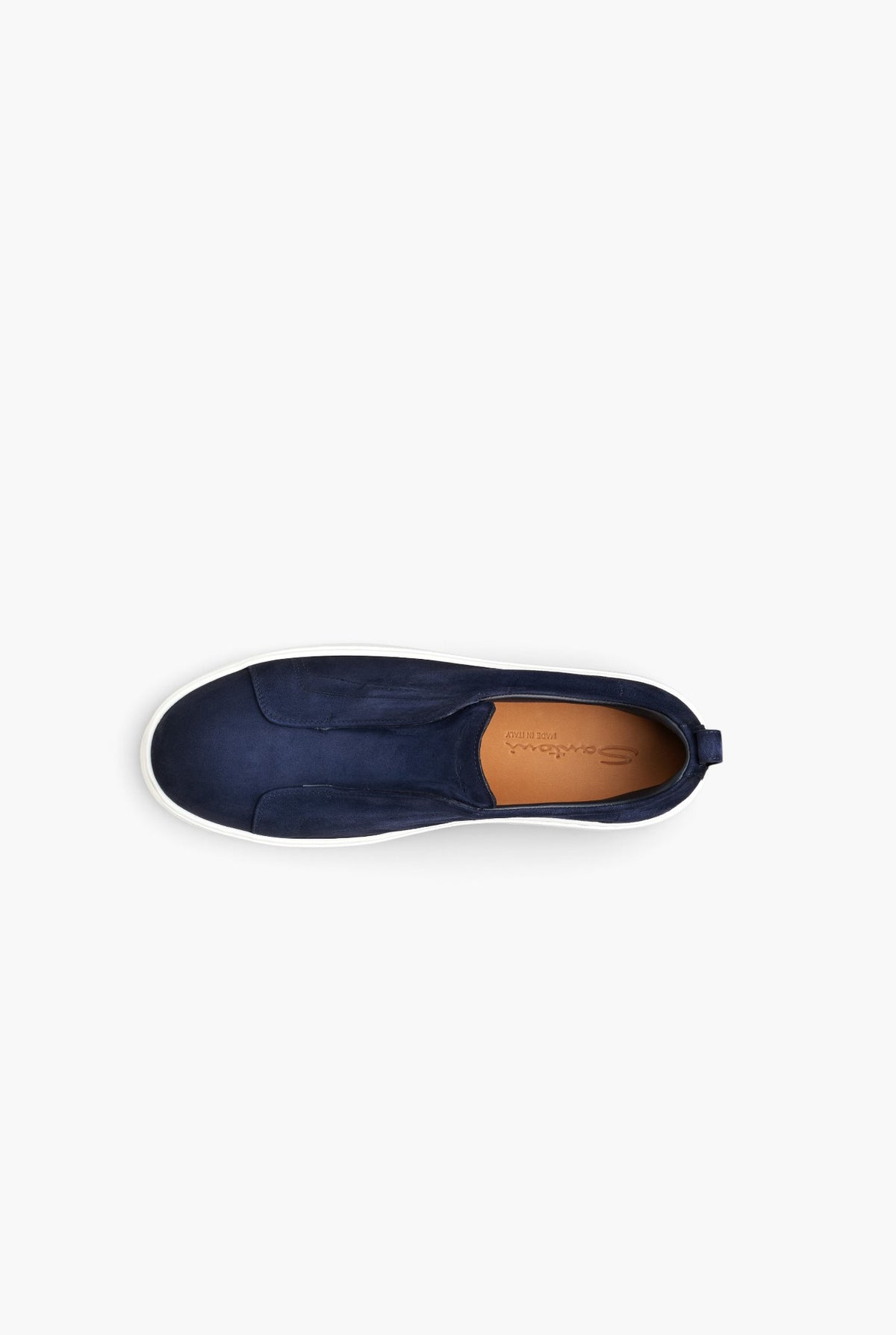 SANTONI Sneakers "Victory" Suede Slip On Blu
