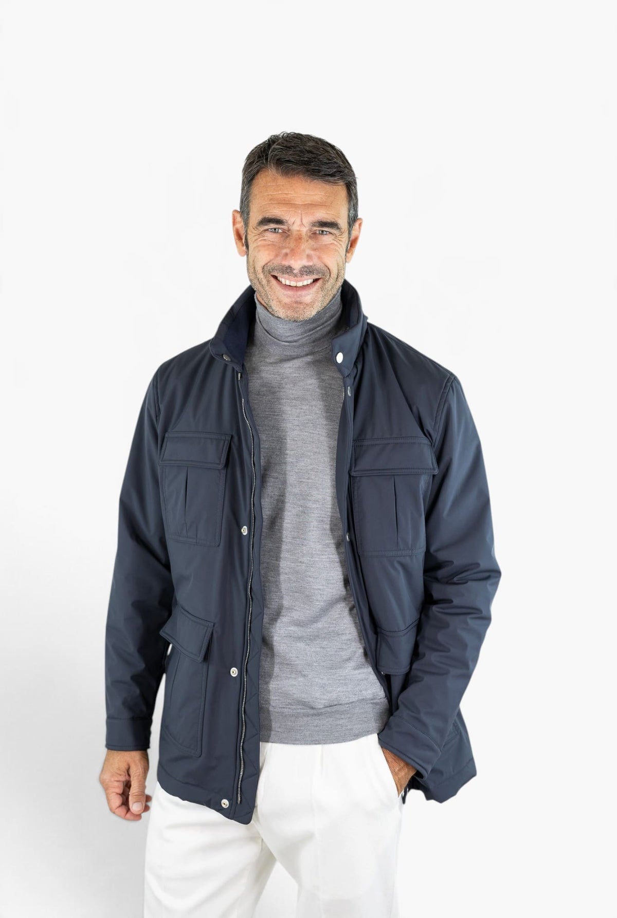 VALSTAR Field Jacket "Brera" Microfibra Blu Navy