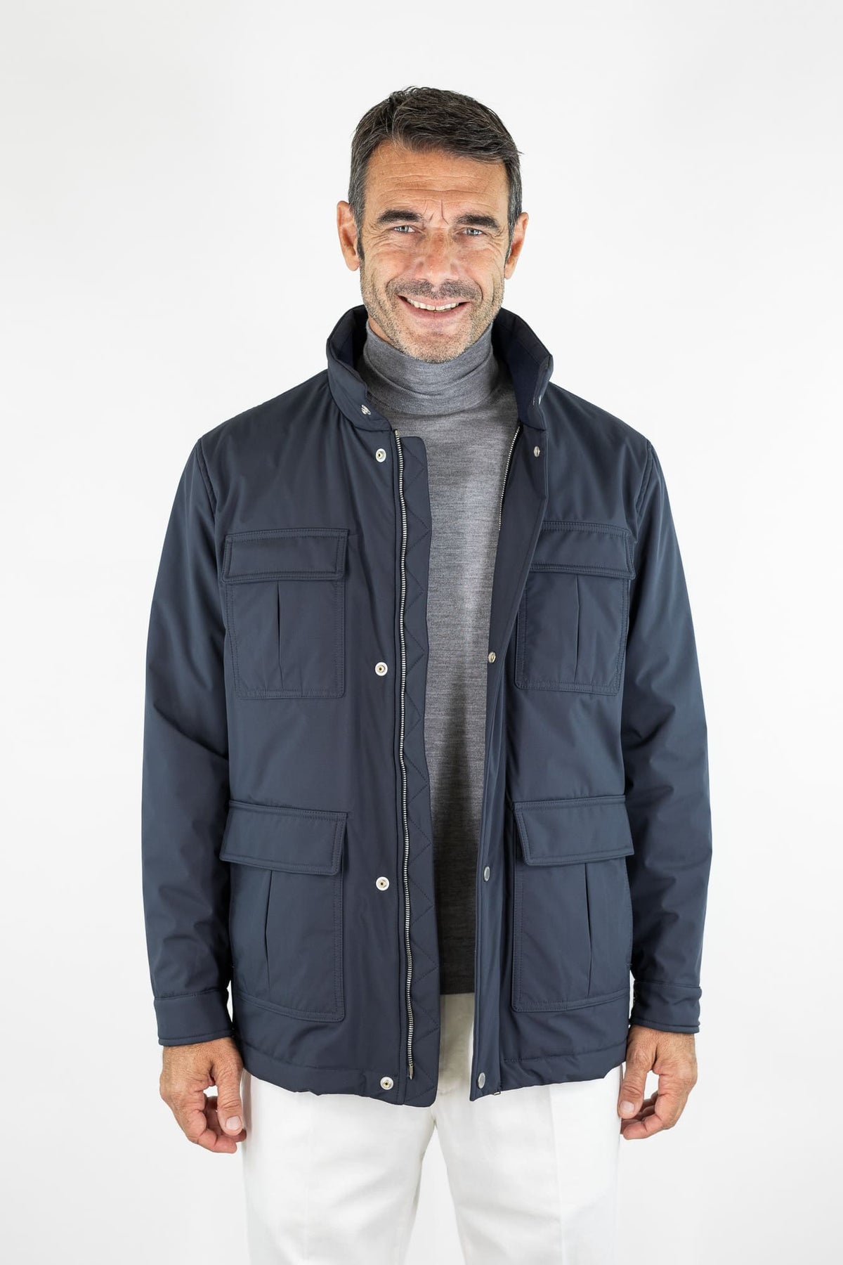 VALSTAR Field Jacket "Brera" Microfibra Blu Navy