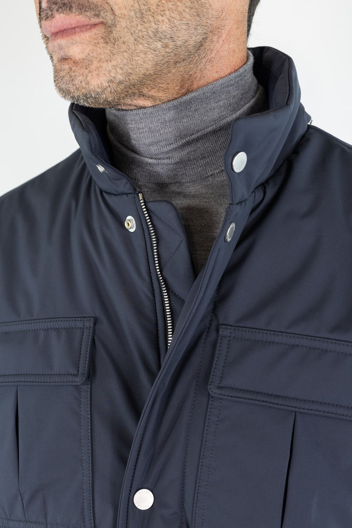 VALSTAR Field Jacket "Brera" Microfibra Blu Navy