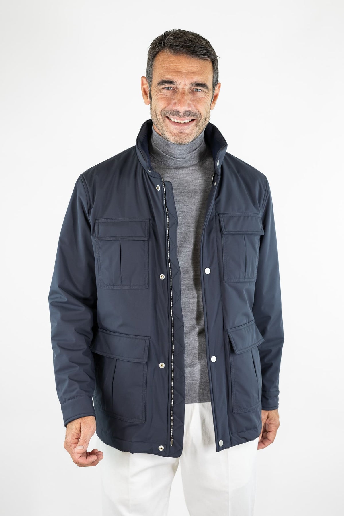 VALSTAR Field Jacket "Brera" Microfibra Blu Navy