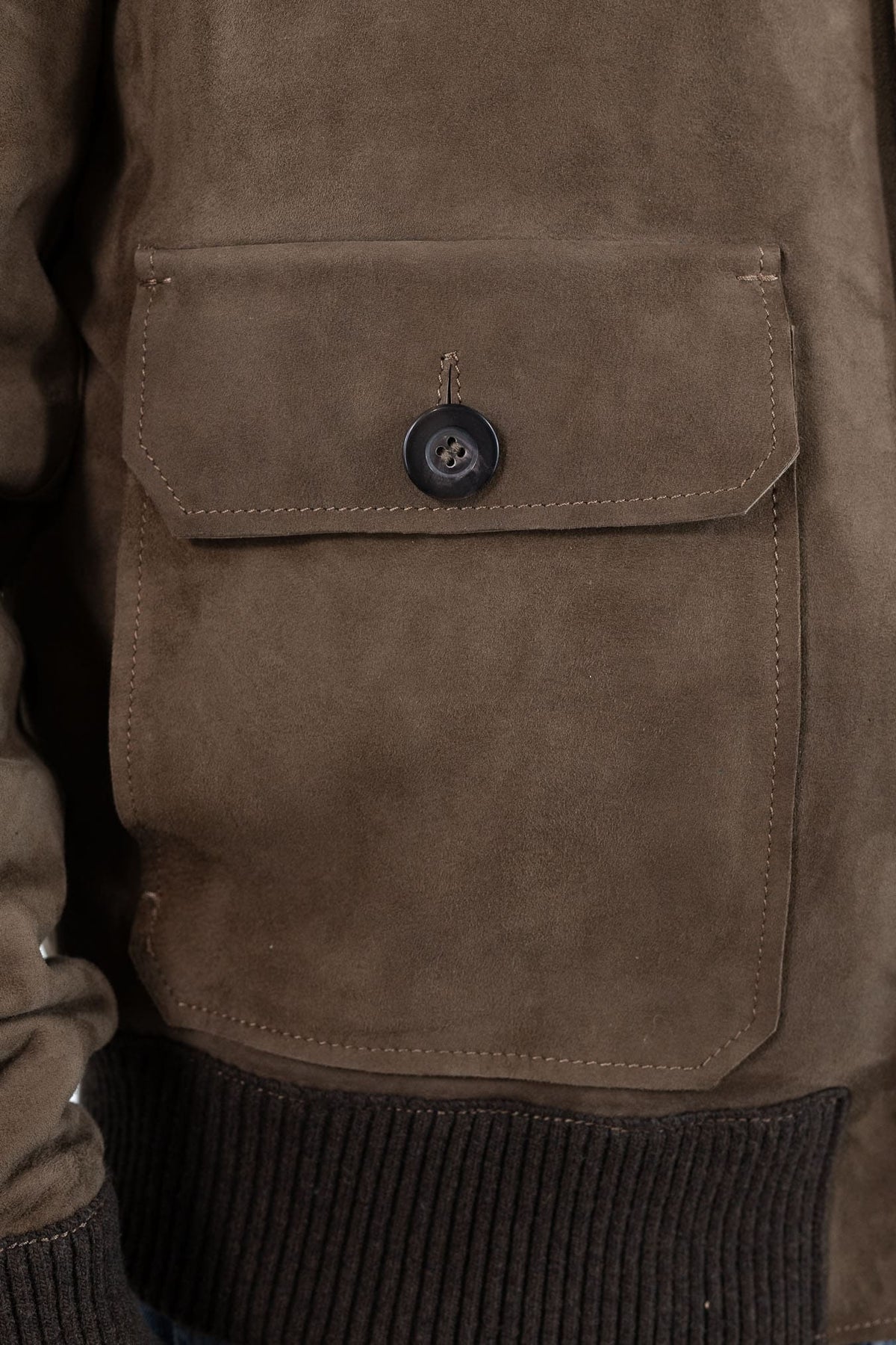 VOLFAGLI Bomber Suede Marrone Foderato
