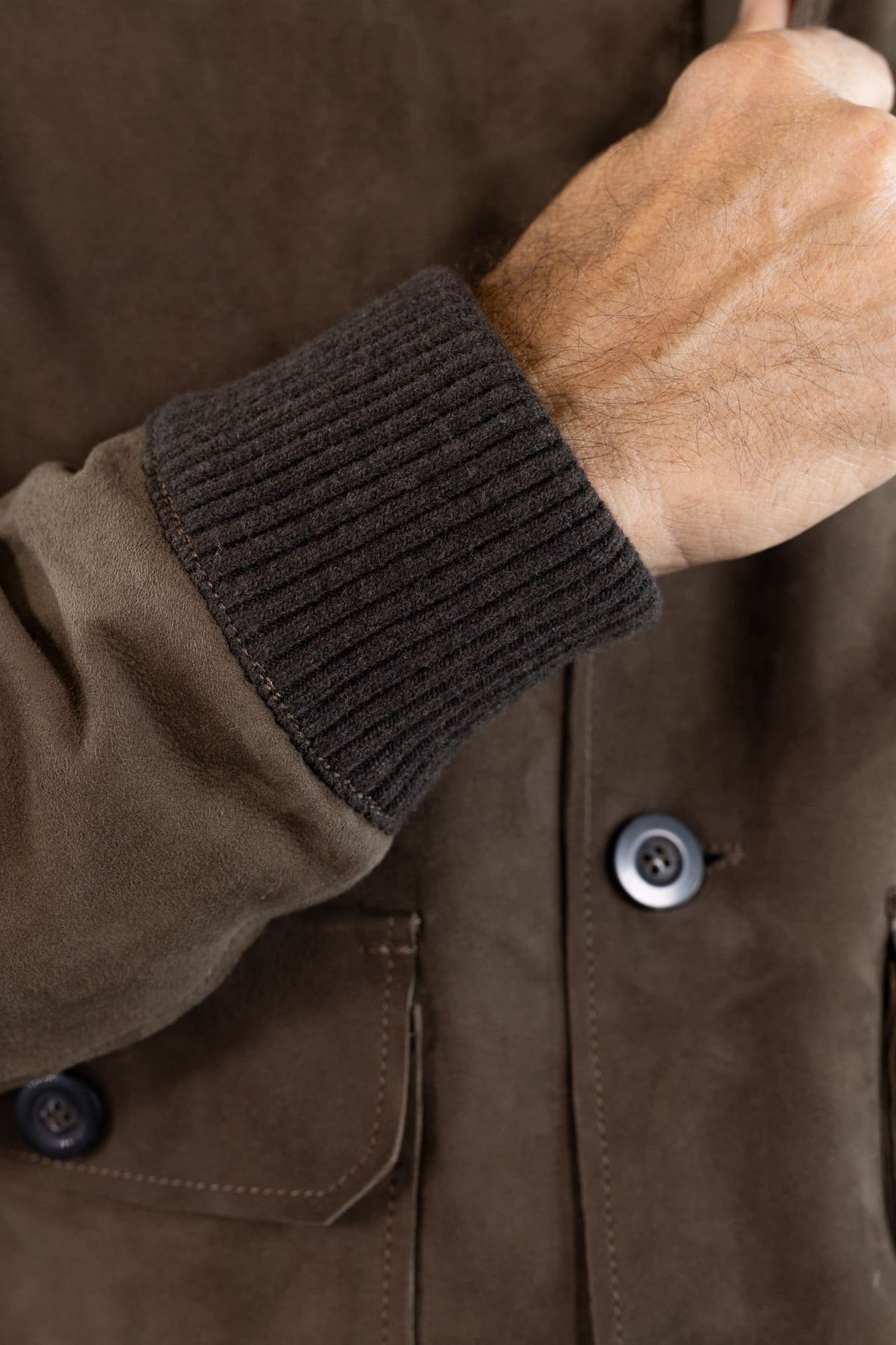 VOLFAGLI Bomber Suede Marrone Foderato