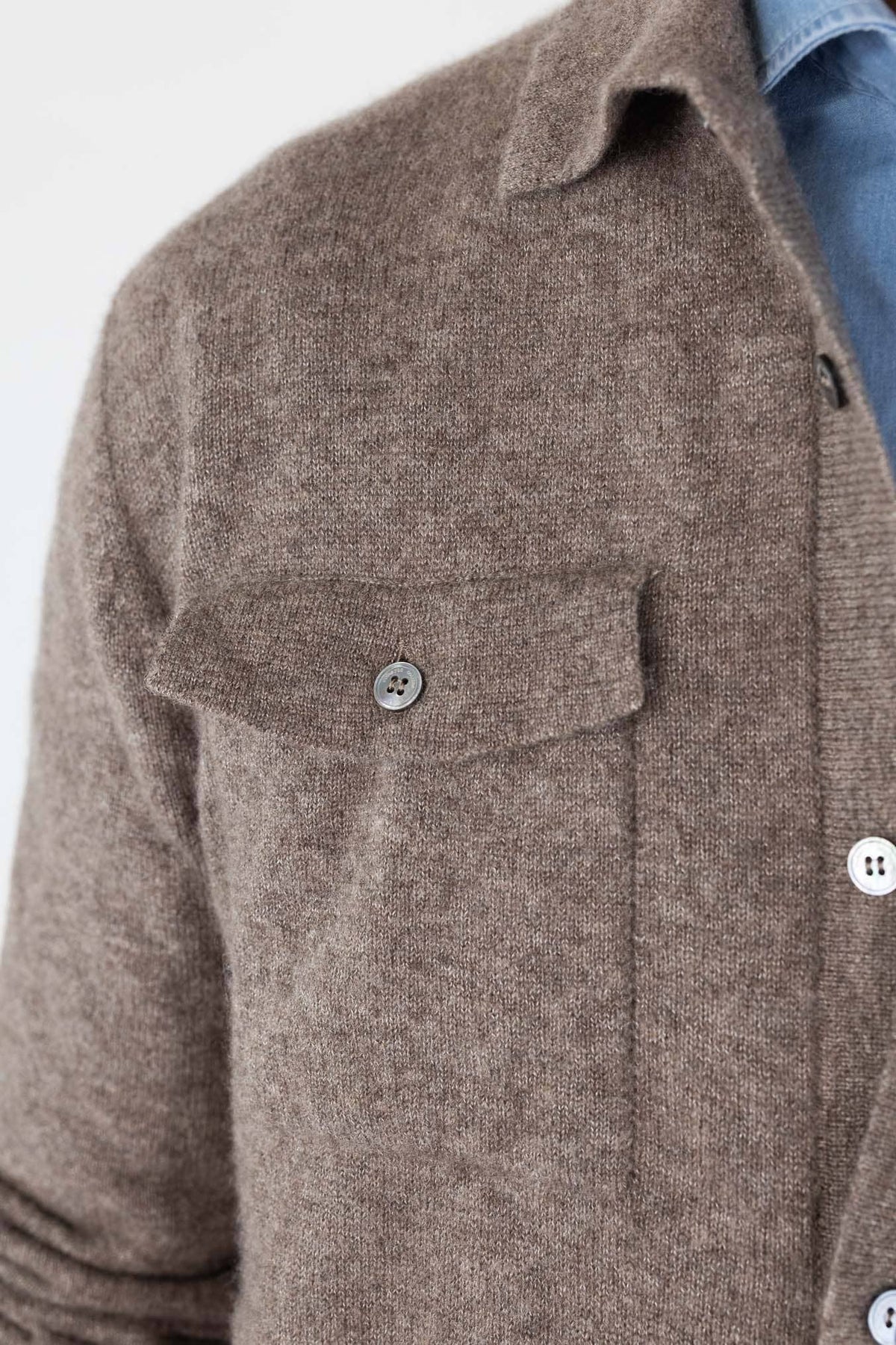 Overshirt Cashmere Seta Tortora ROBERTO COLLINA