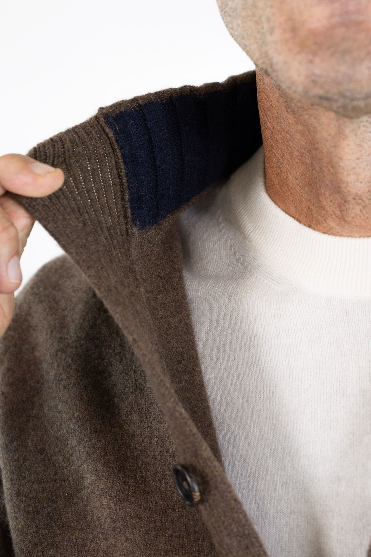 Bomber Maglia Cashmere "Duvet" Moro FIORONI