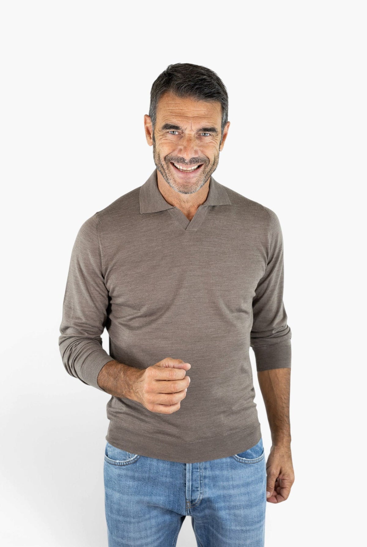 OTTAVIANI Polo "Wish" Skipper Merinos Tortora