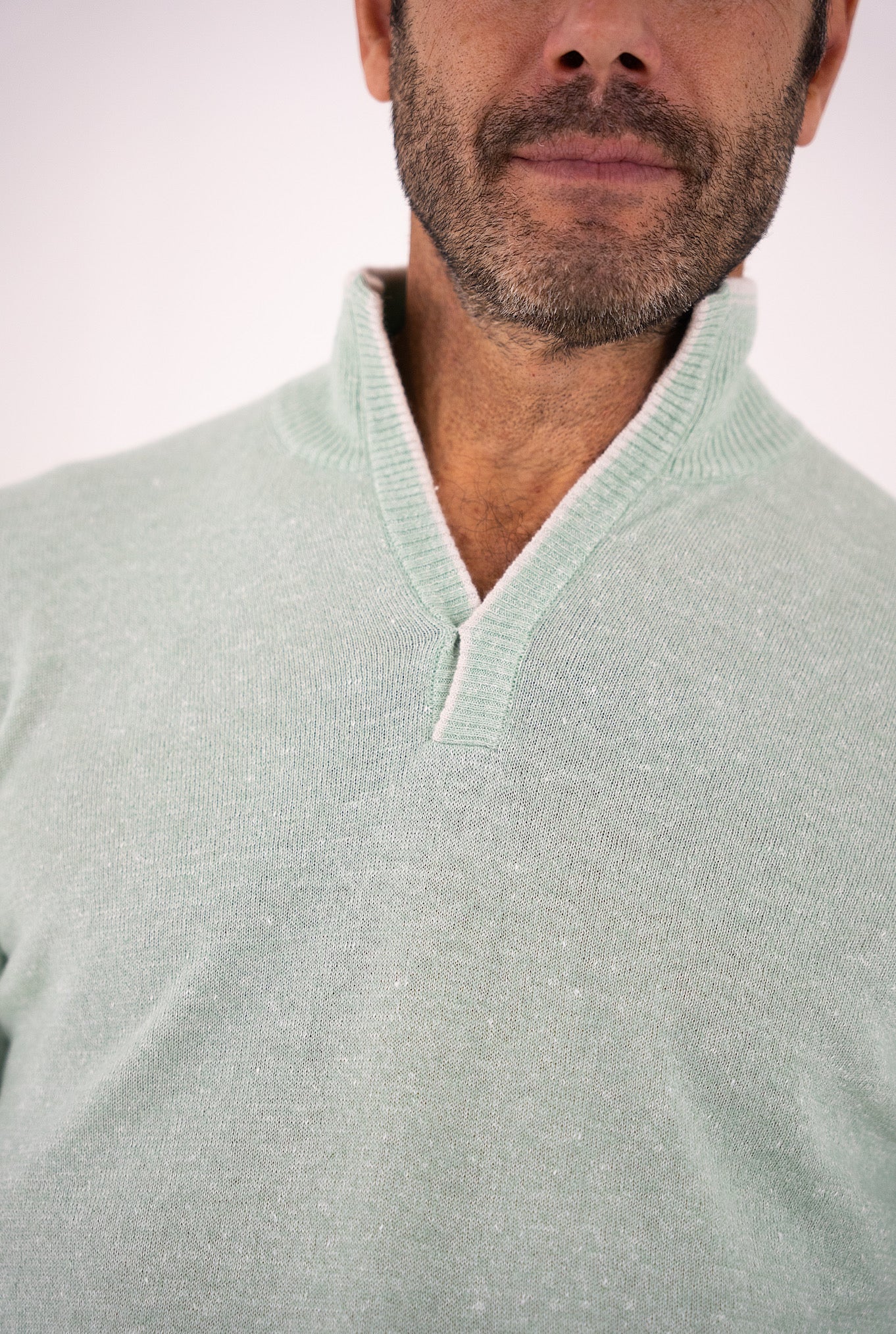 SETTEFILI CASHMERE Sweater in Cashmere and Green Mélange Linen