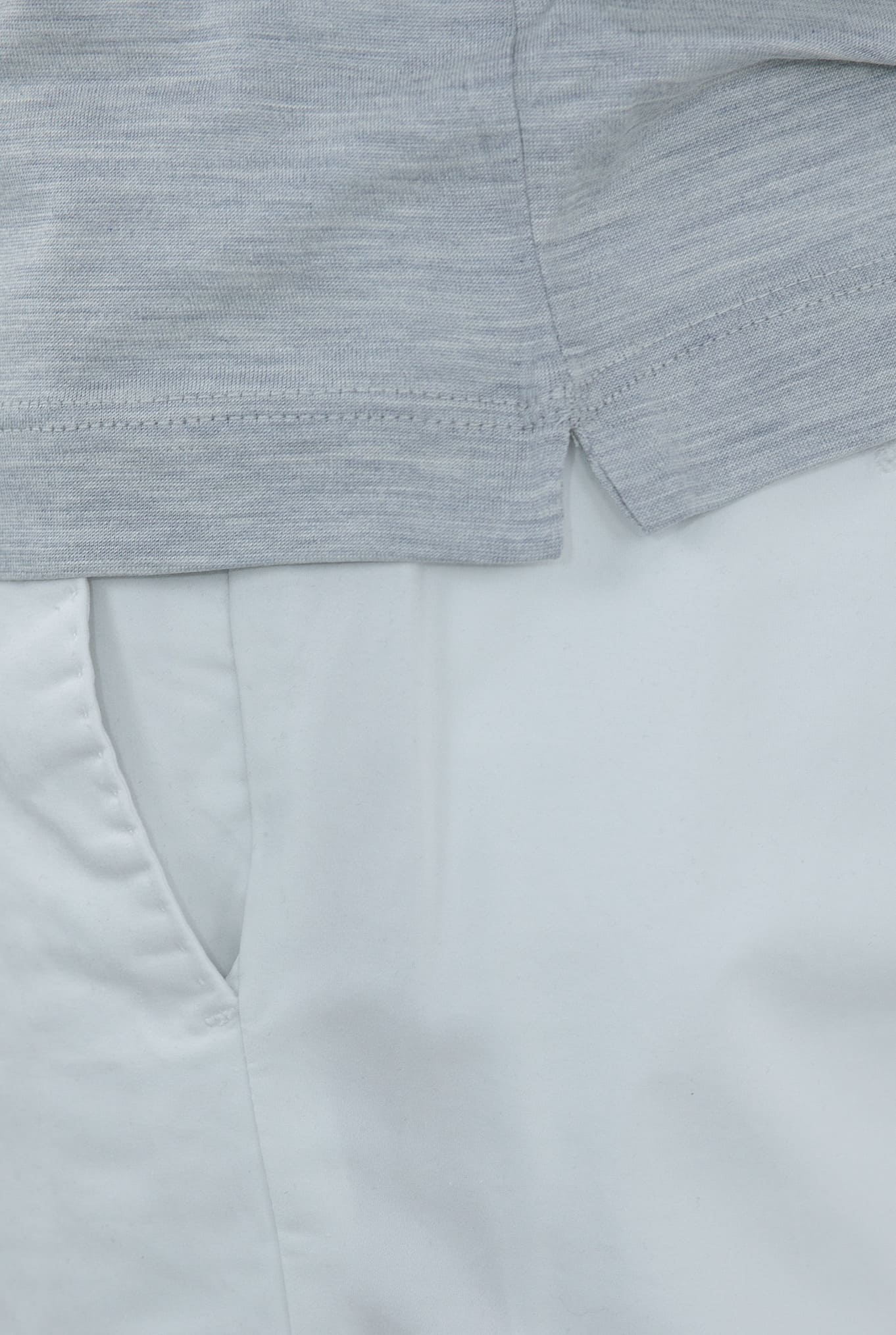 T-Shirt Manica Lunga Seta Cotone Grigia Chiara PESCAROLO