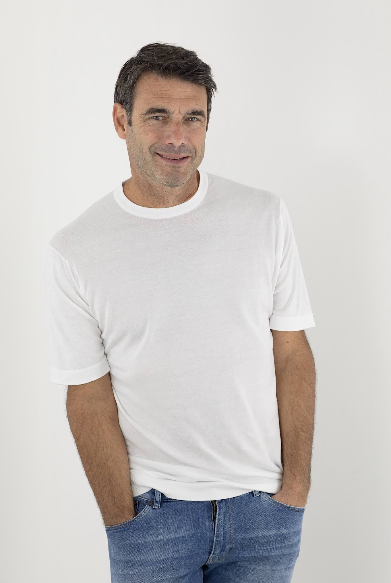 T-Shirt mod. Lorca Sea Island Cotton Bianco JOHN SMEDLEY