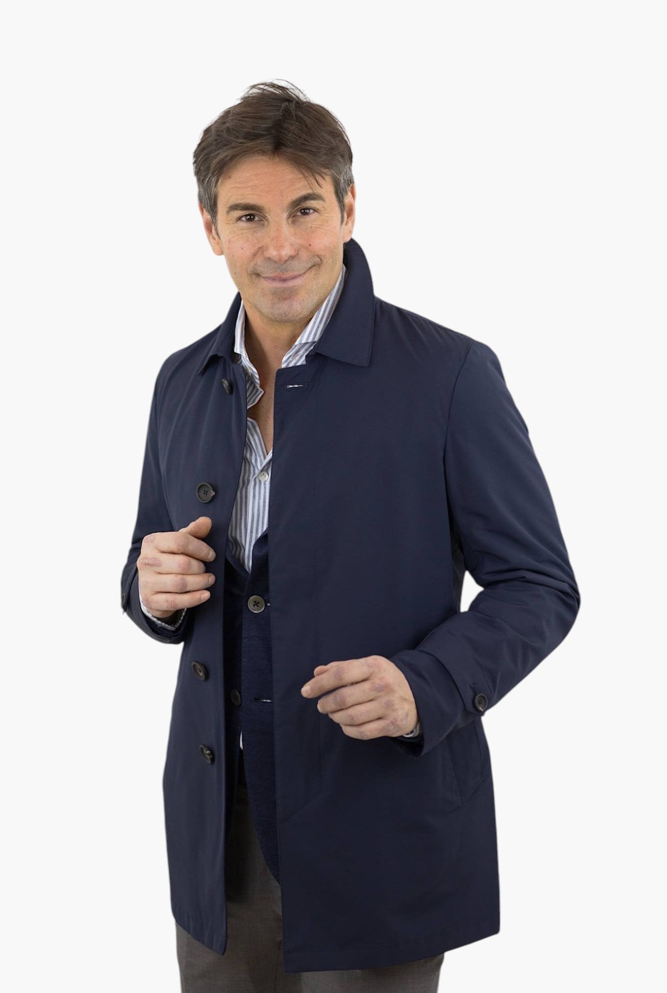 GUARINO Carcoat Loro Piana Navy Blue fabric