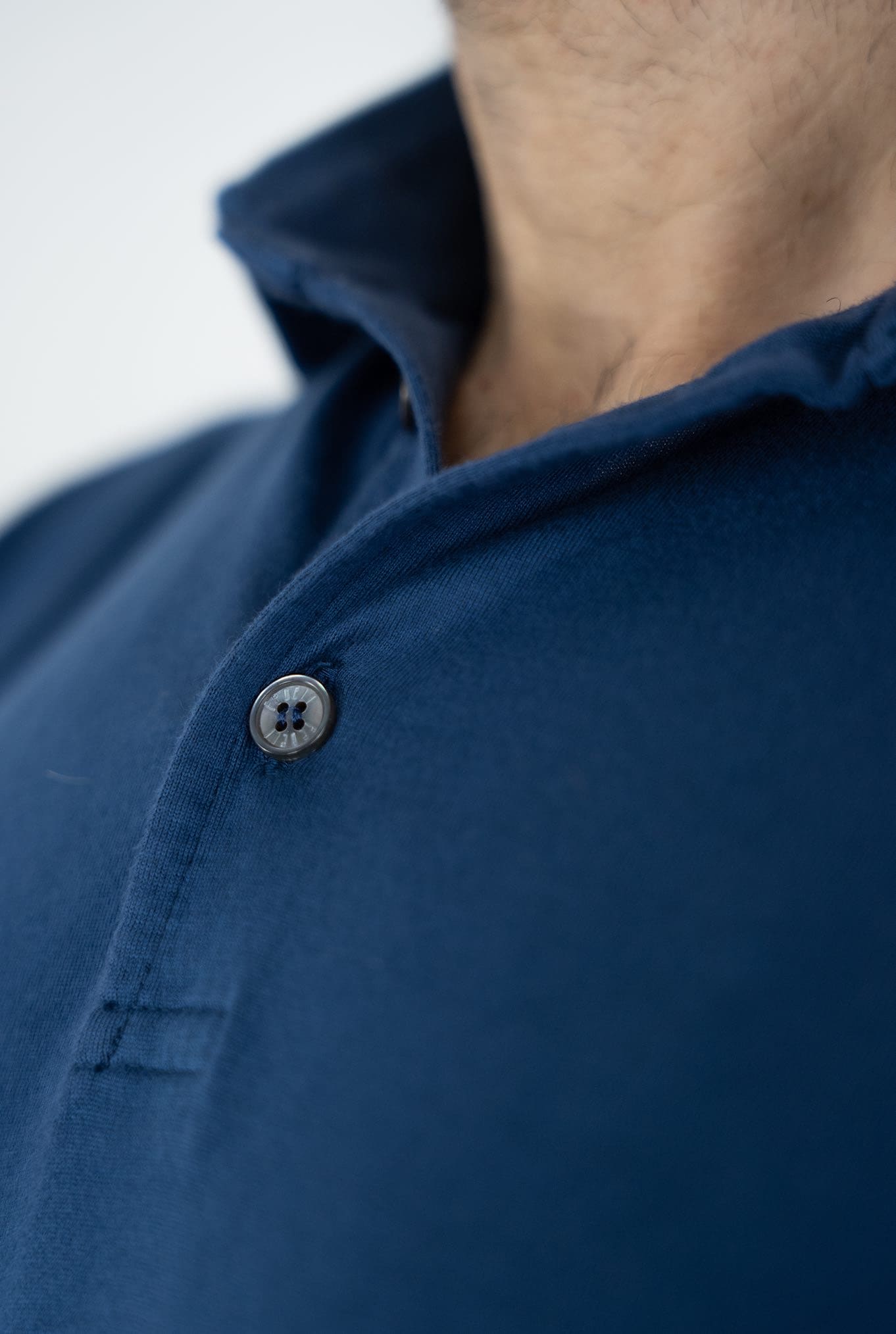 FEDELI Polo Maniche Lunghe mod. Zero Cotone Blu FEDELI