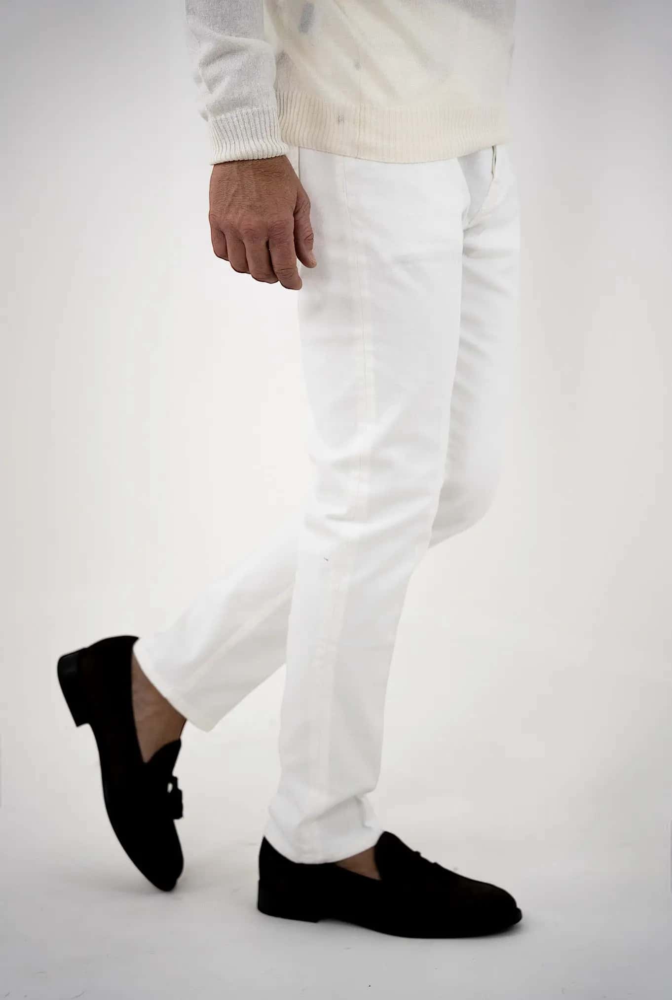 Pantaloni "Scott" Cropped Carrot Fit Bianco LIMITED EDITIONS - Guarino Store