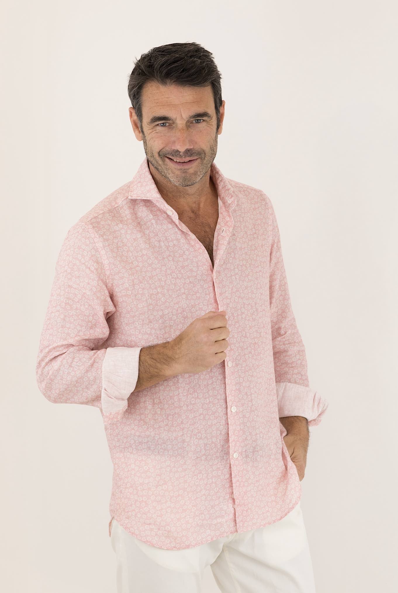 FFF Pink Printed Linen Shirt