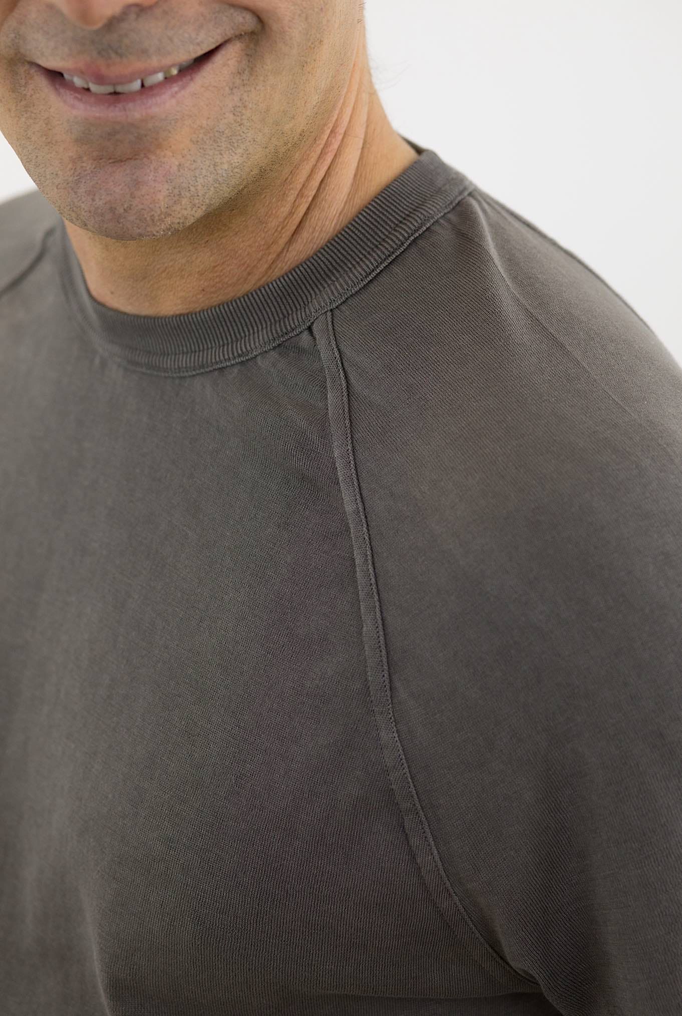 Girocollo Taglio Felpa Frosted Crepe Cotton Marrone - Guarino Store