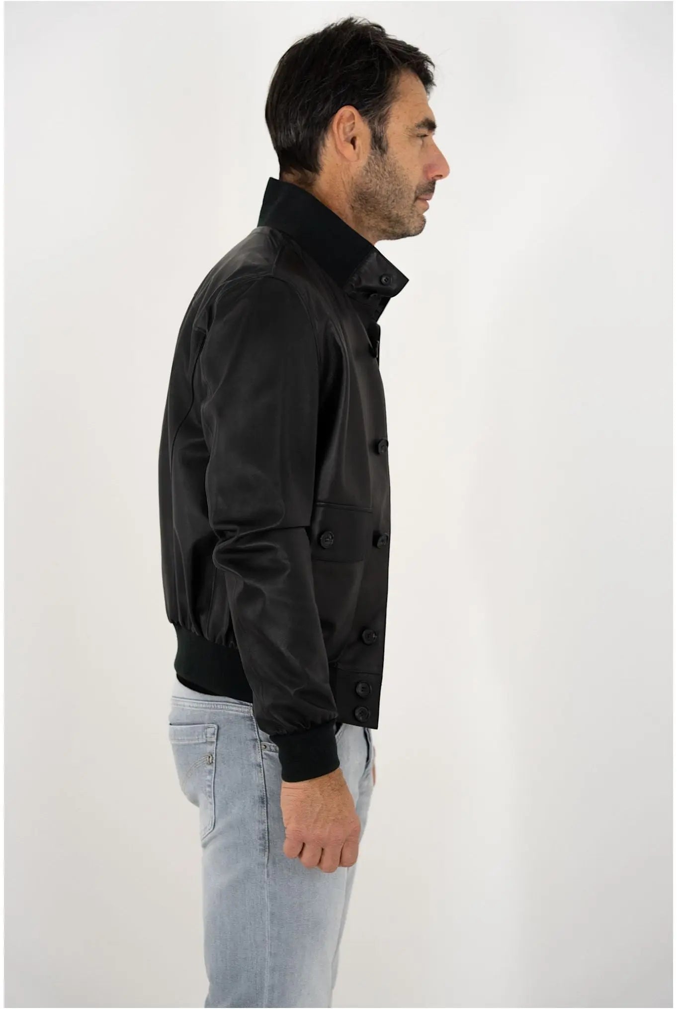 Giubbino Sfoderato Nero in Pelle - Guarino Store