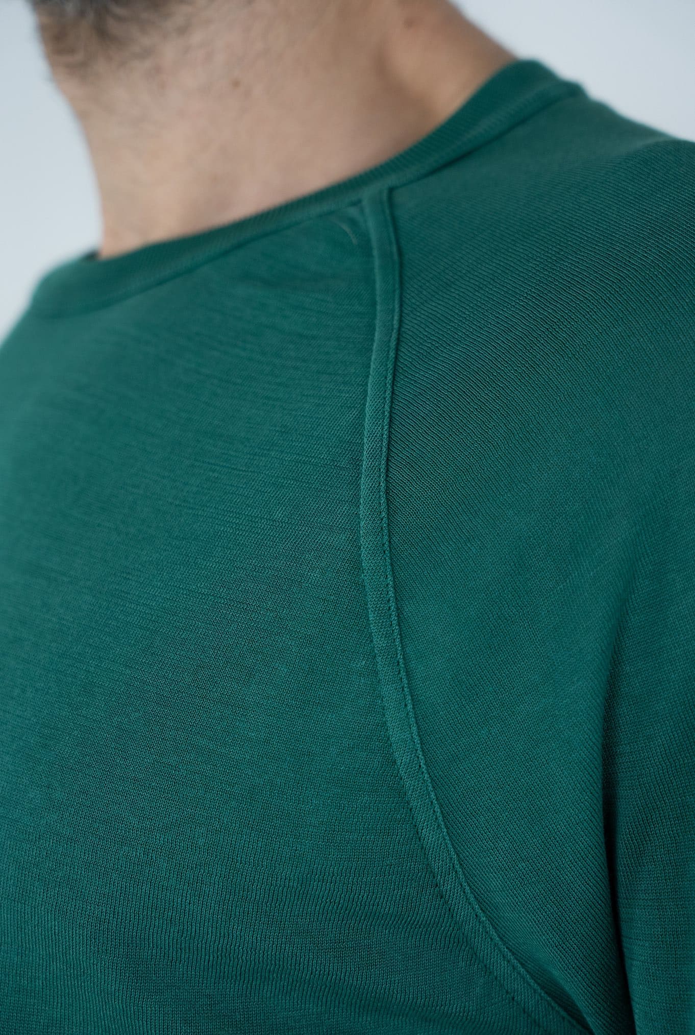 Maglia Girocollo Taglio Felpa Verde - Guarino Store