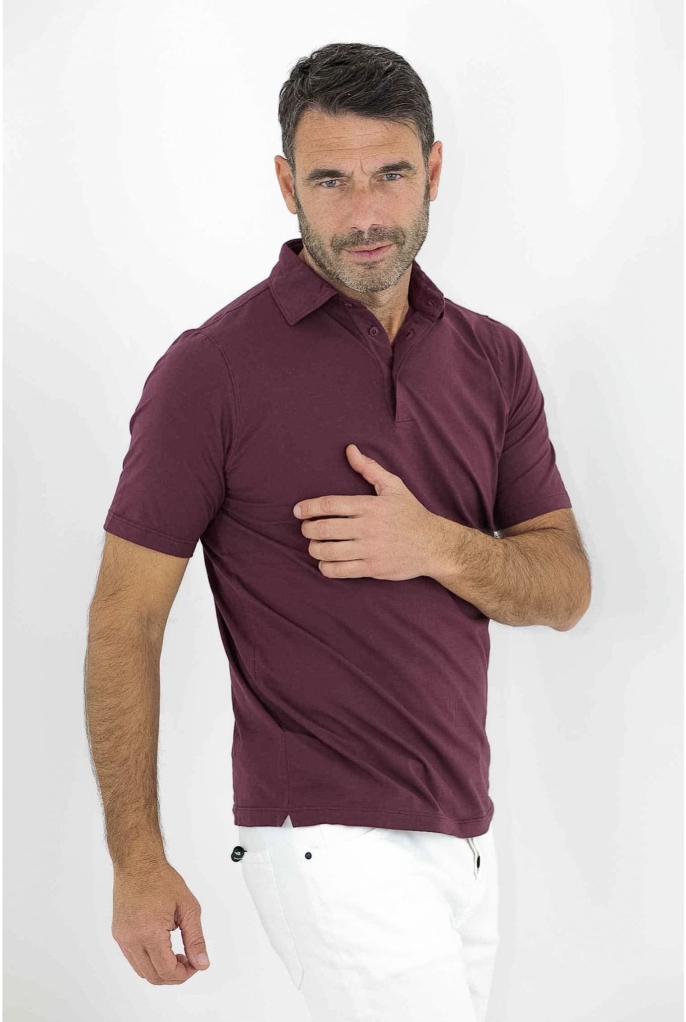 Polo Cotone Pima Maniche Corte Bordeaux KIRED