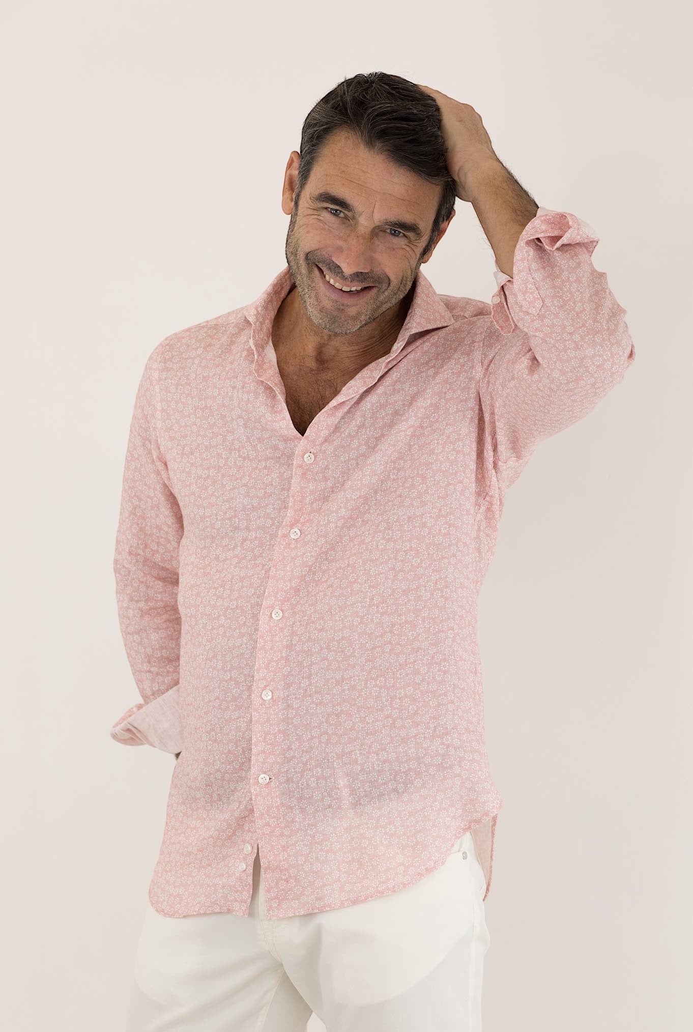 FFF Pink Printed Linen Shirt