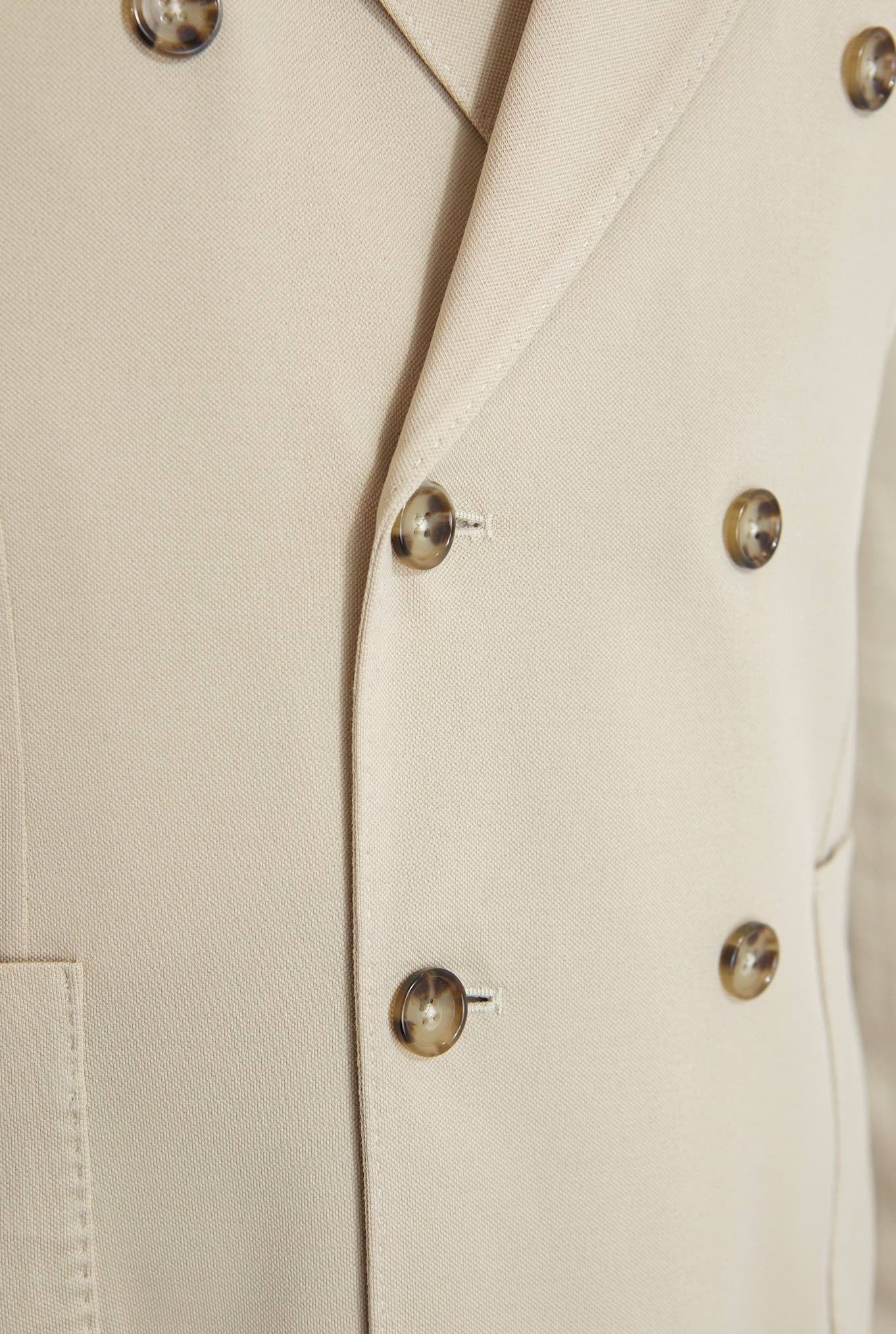 CIRCOLO 1901 Double-breasted Light Beige Cotton Jersey Jacket