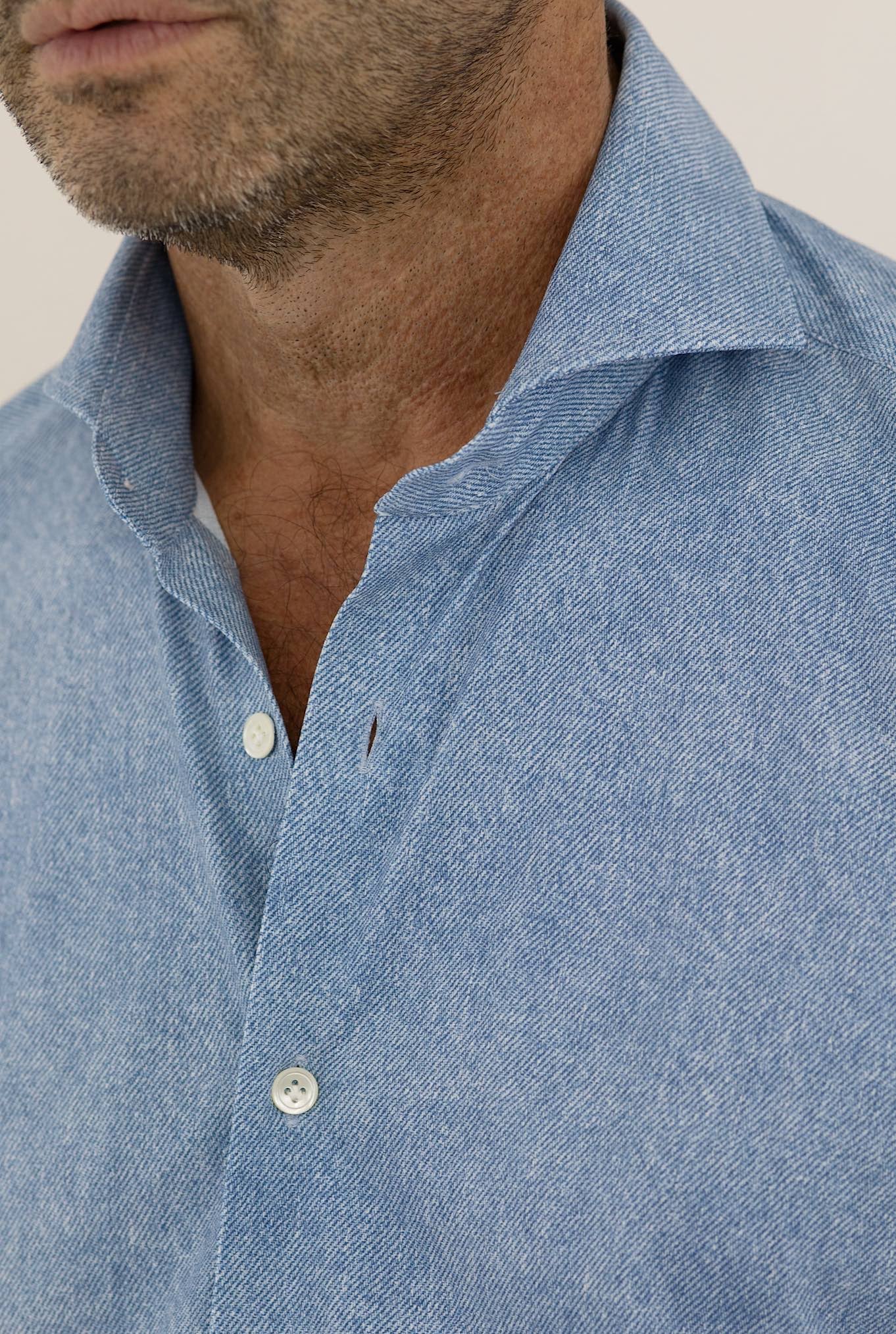 FFF Camicia Active Effetto Denim Azzurro