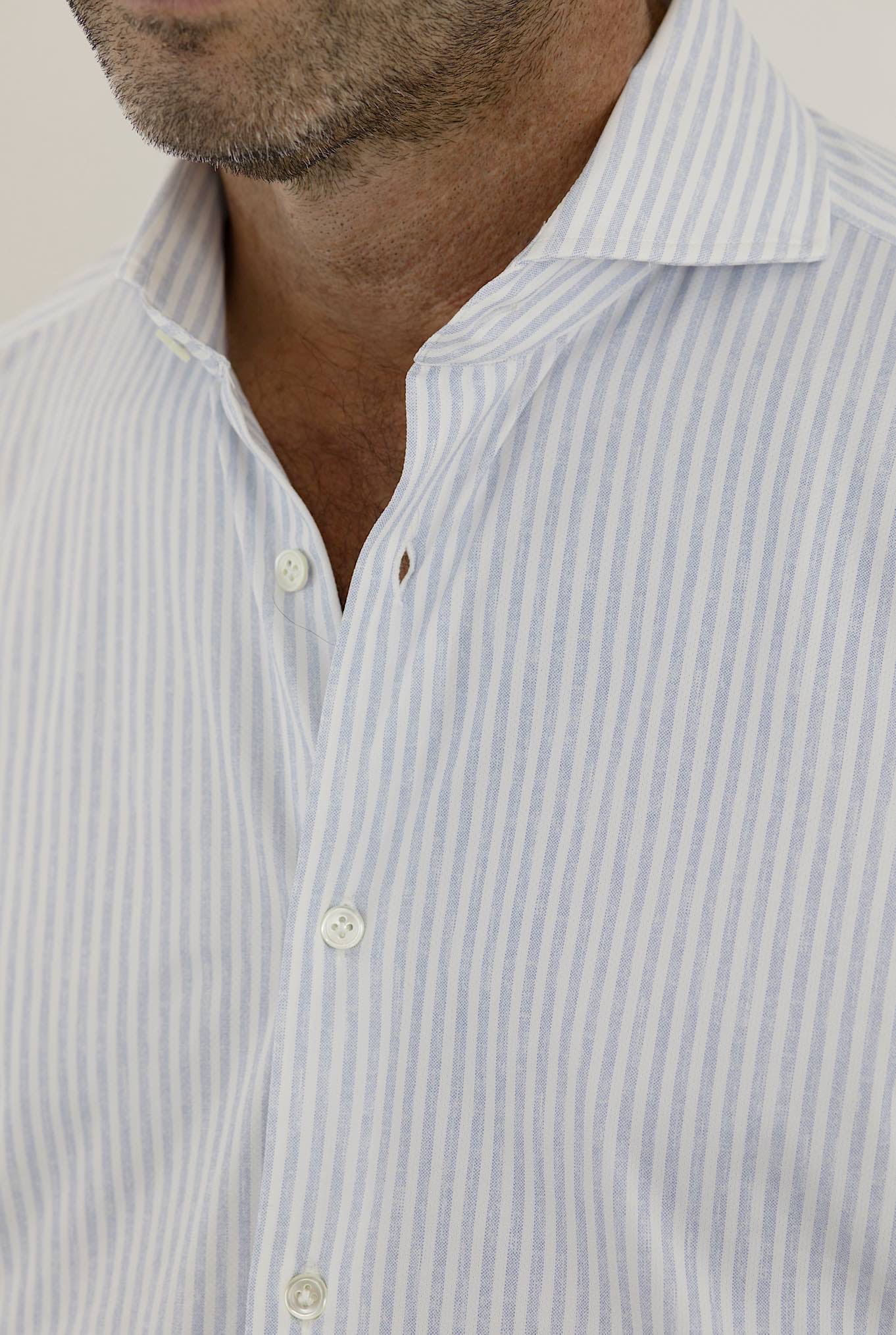 FFF Camicia Active Righe Azzurre