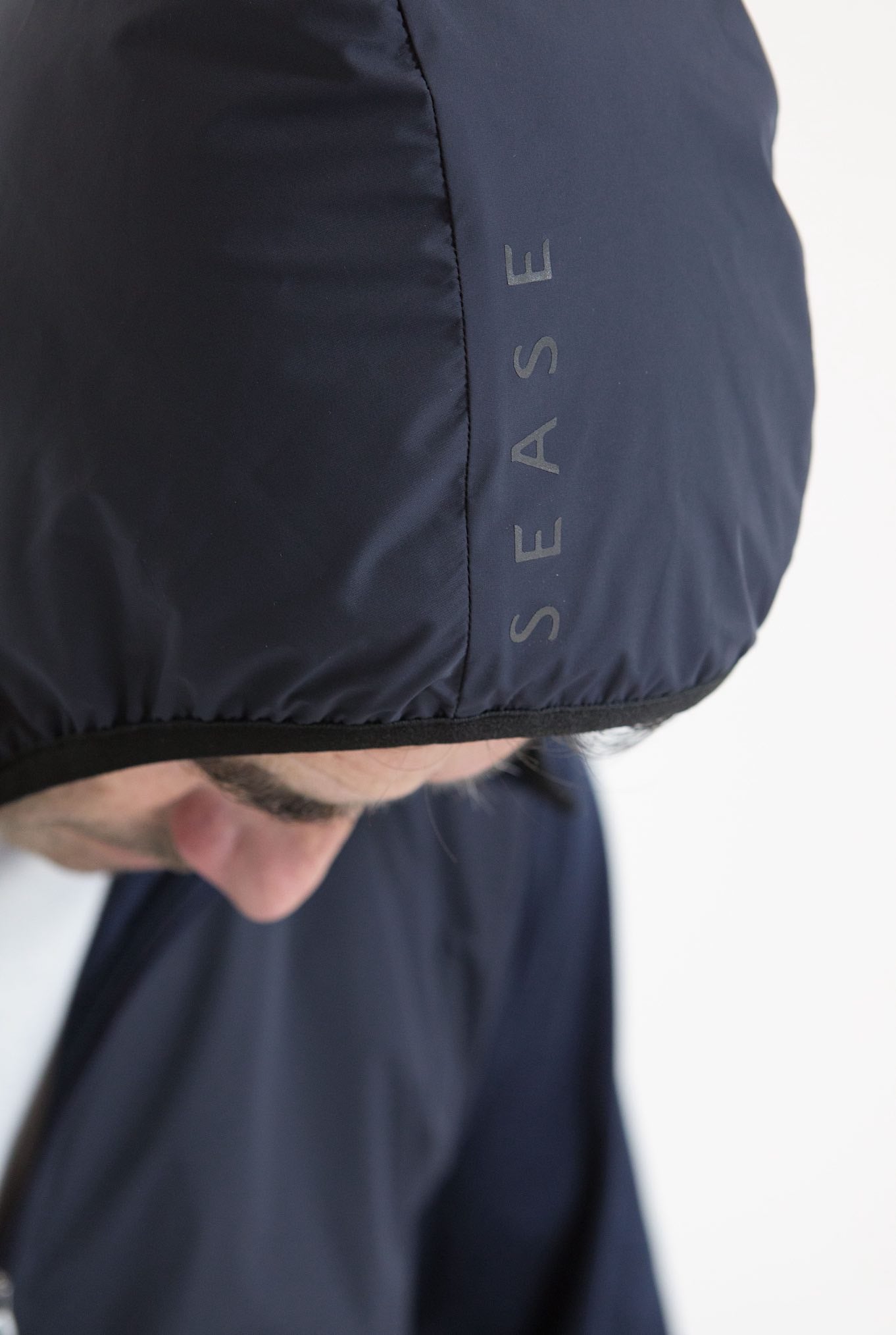 SEASE Navy Blue Jersey Hooded Sweatshirt