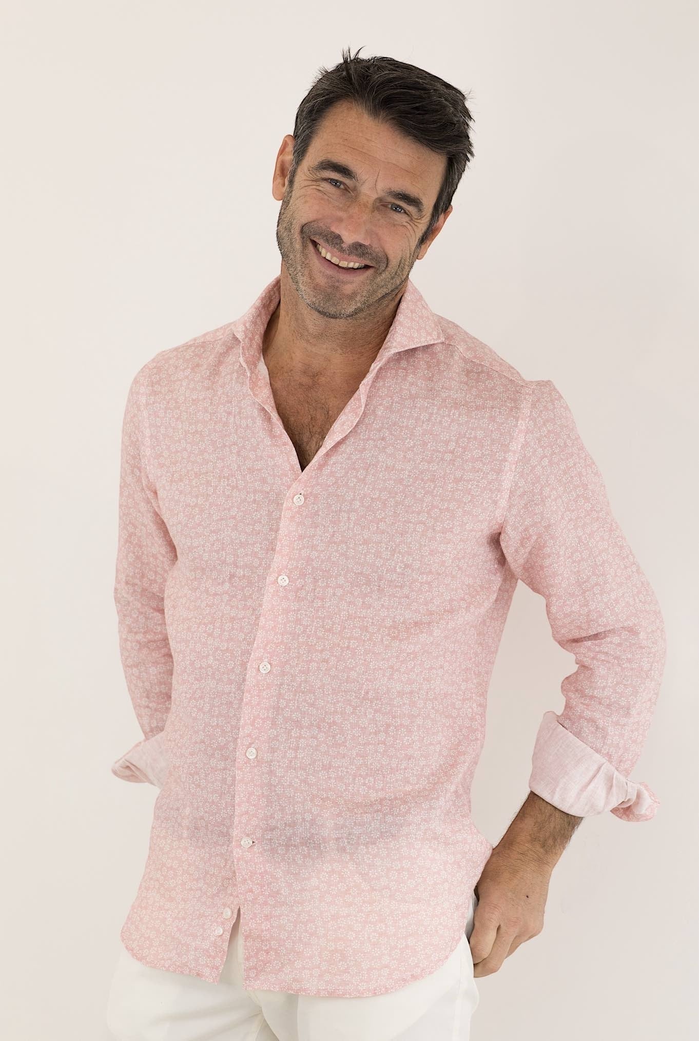 FFF Pink Printed Linen Shirt