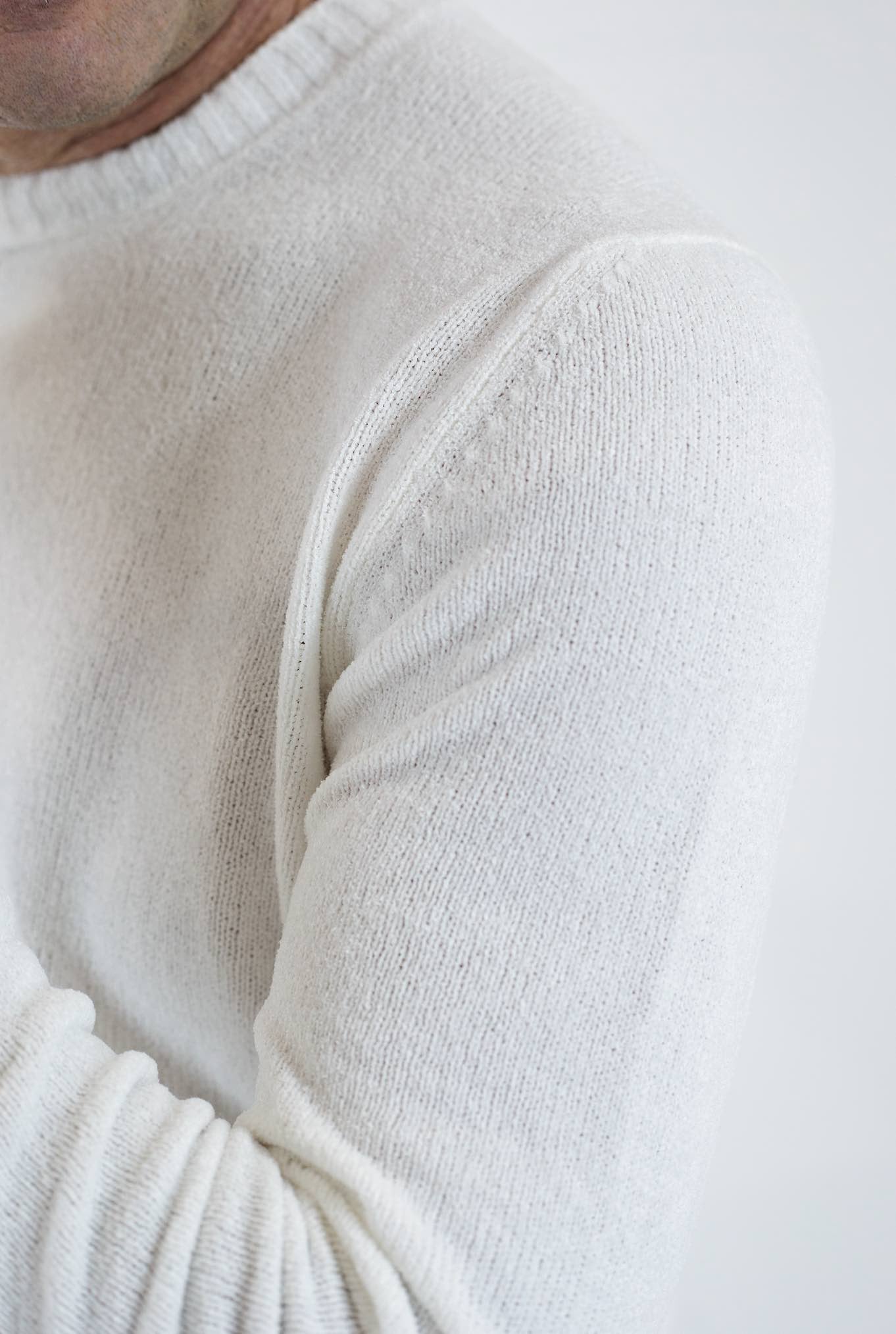 SETTEFILI CASHMERE Crewneck ML in White Chenille