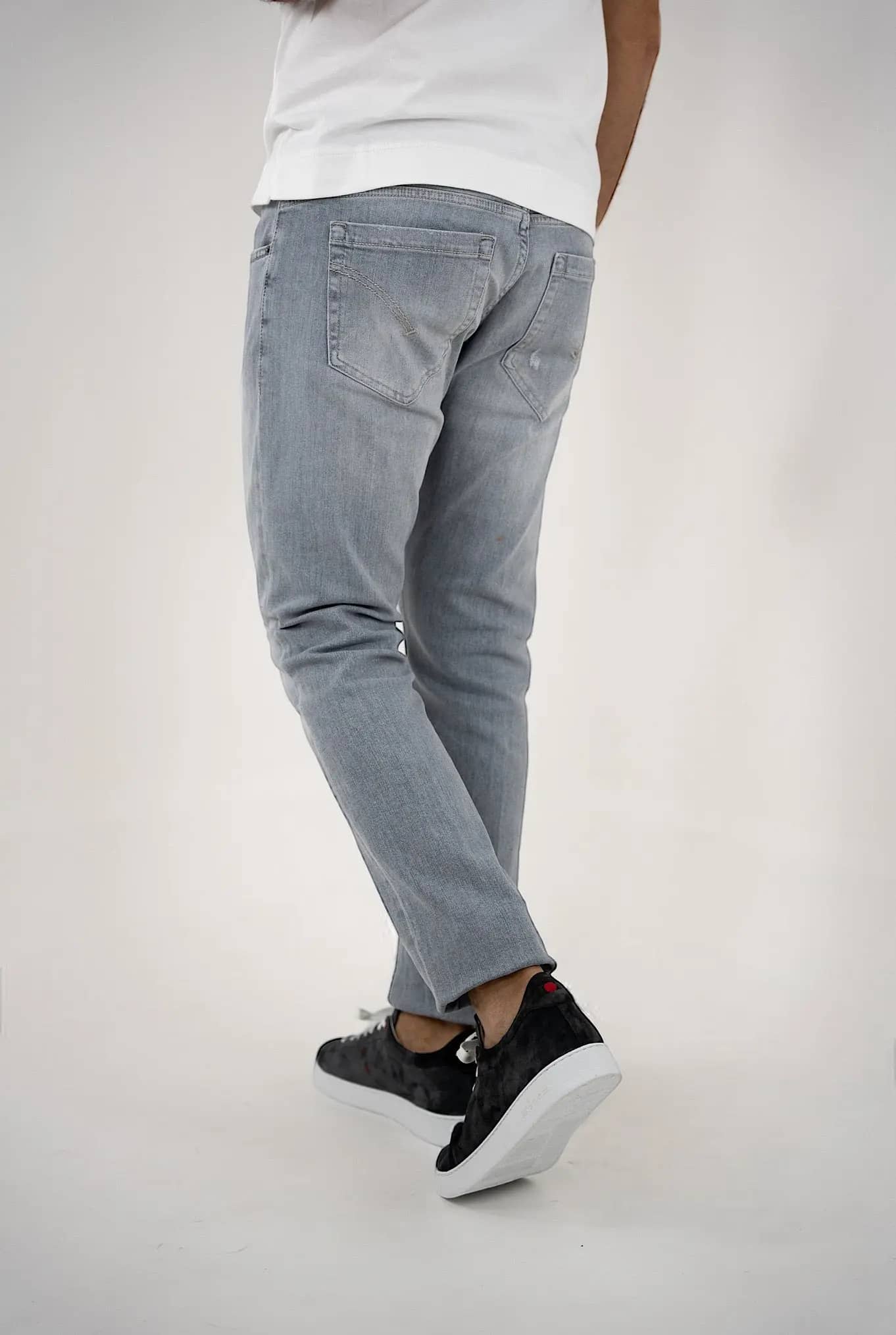 Jeans "George" Skinny in Denim Stretch Grigio - Guarino Store