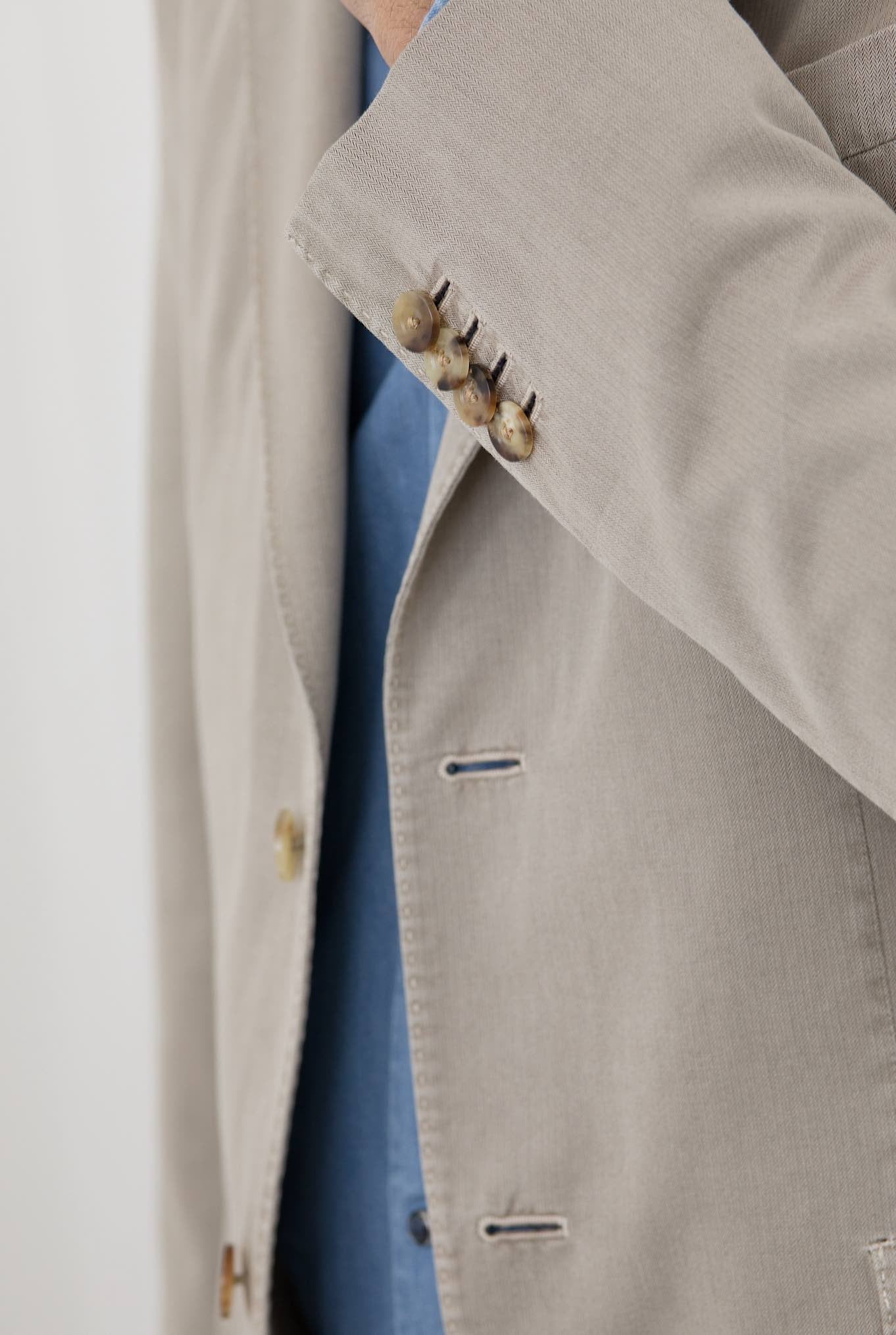 BOGLIOLI Beige Washed Cotton Spear-Chest Suit