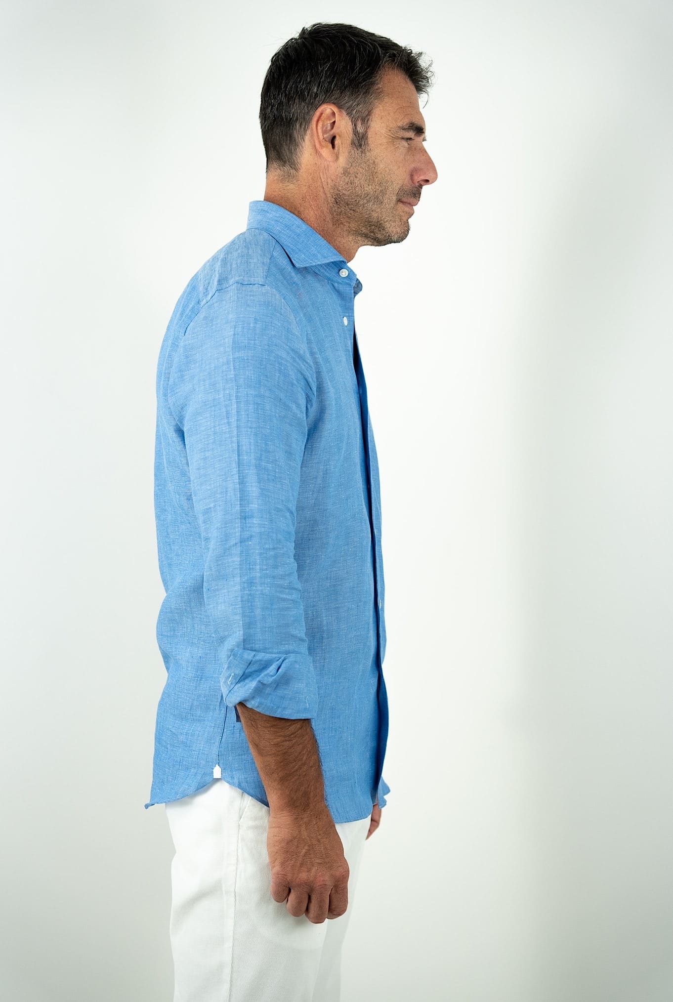 Camicia in Lino Azzurra - Guarino Store