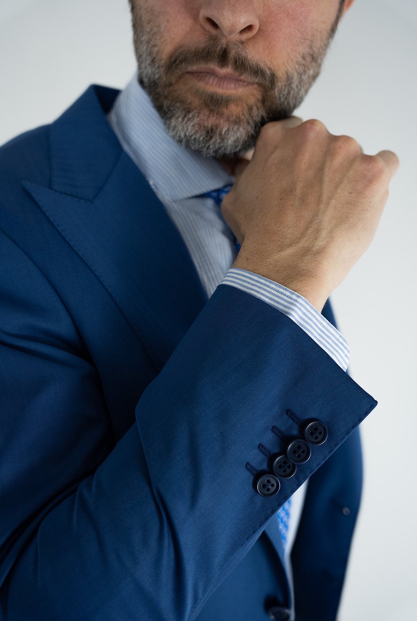 CANALI Blue Lance Breasted Solaro Suit