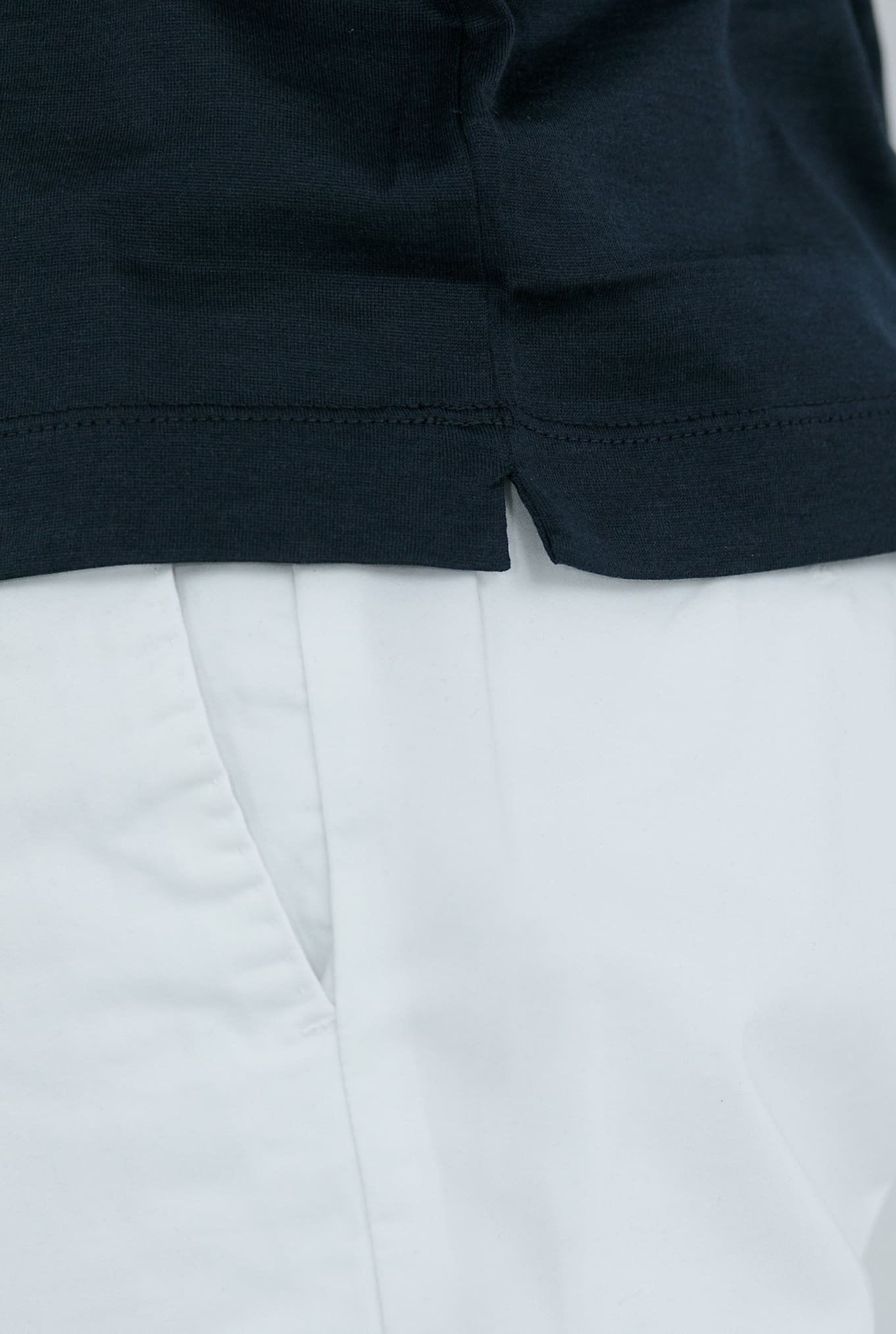 T-Shirt Manica Lunga Seta Cotone Blu PESCAROLO