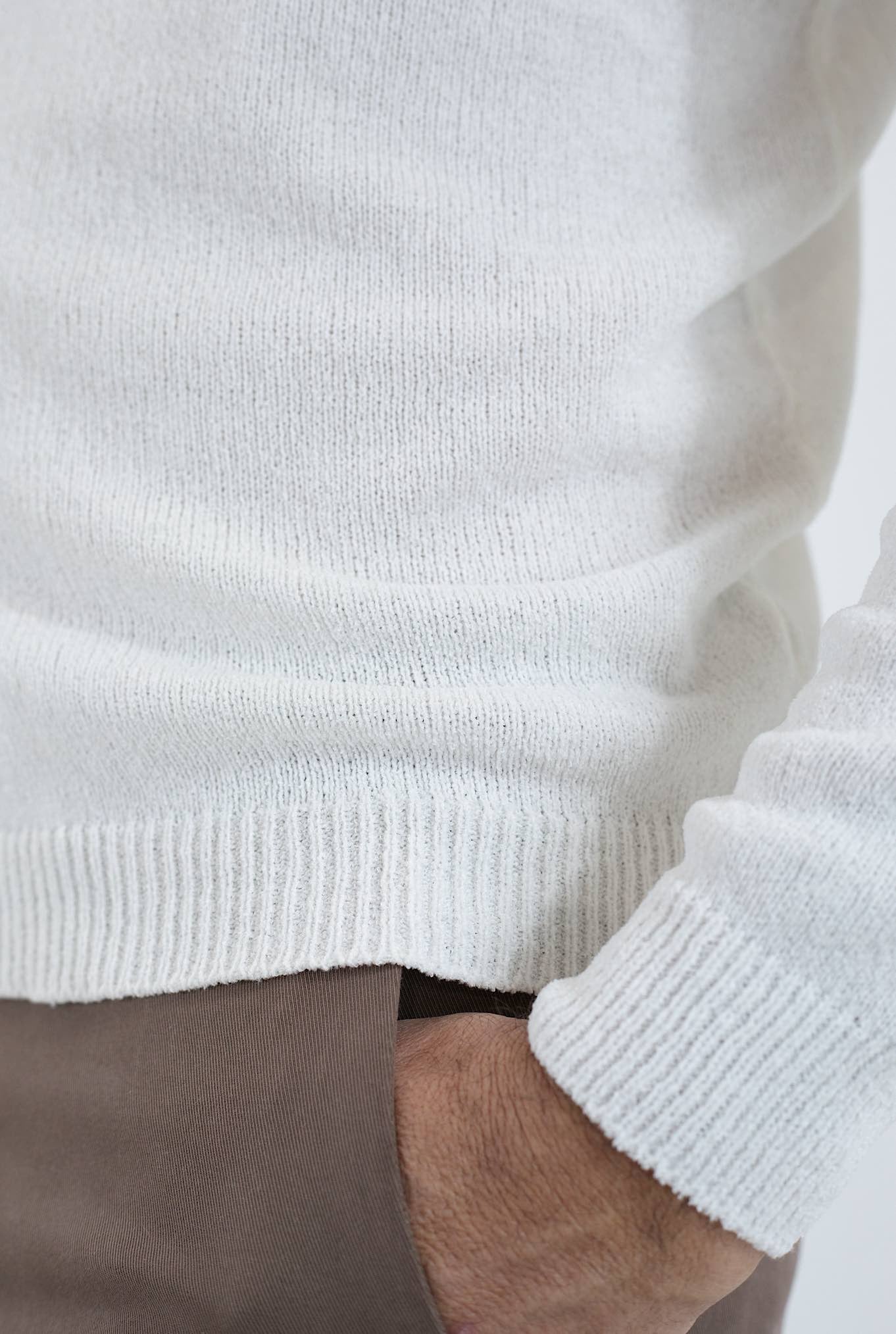 SETTEFILI CASHMERE Crewneck ML in White Chenille