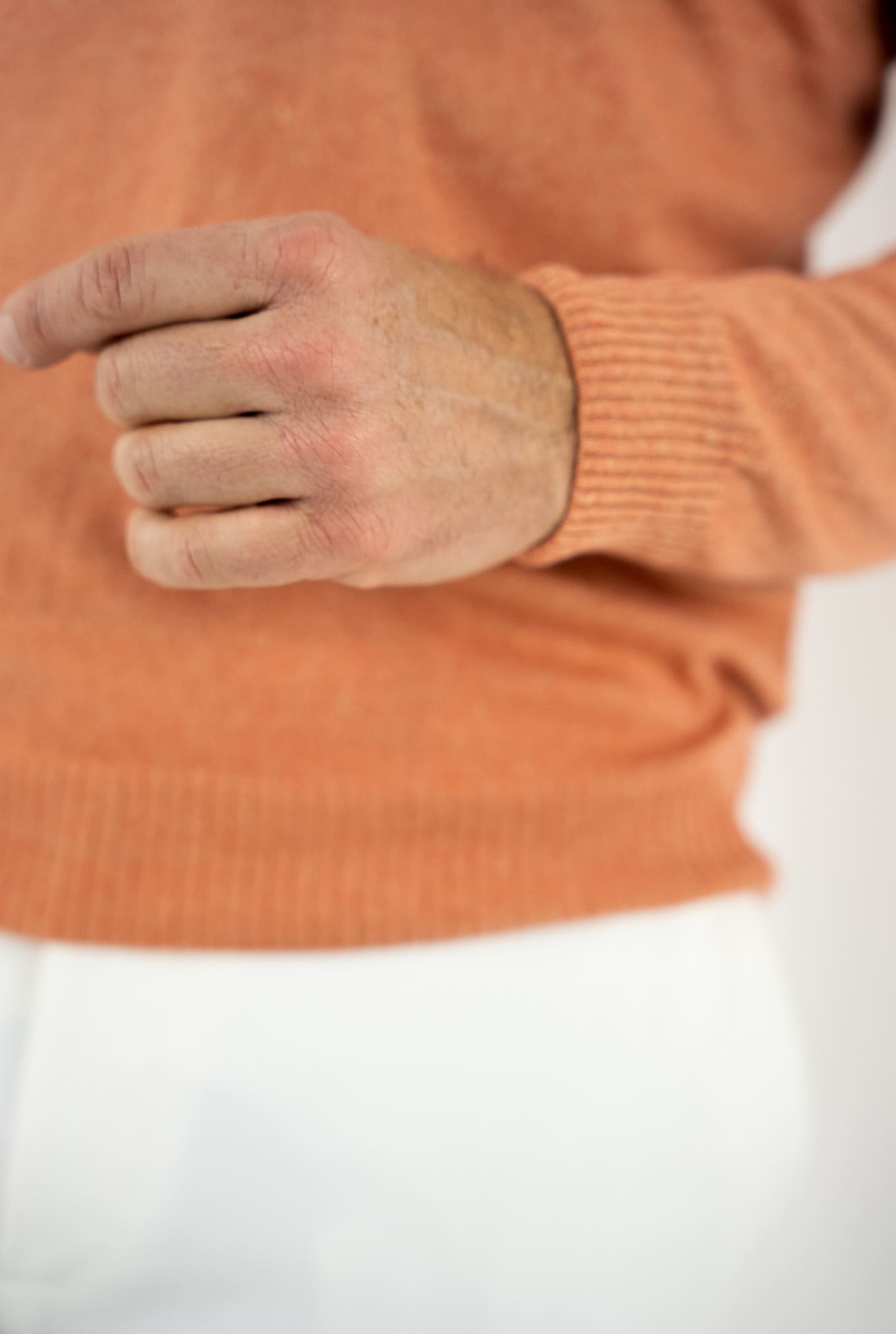 Maglia in Cashmere e Lino Arancio - Guarino Store
