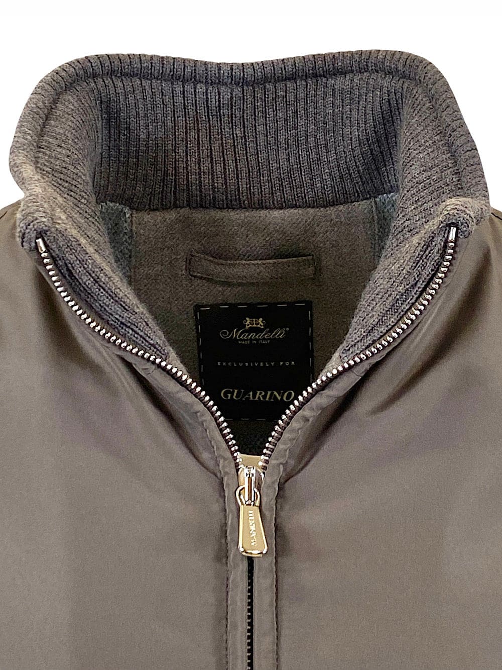 MANDELLI Brown cashmere-lined Airstop nylon jacket