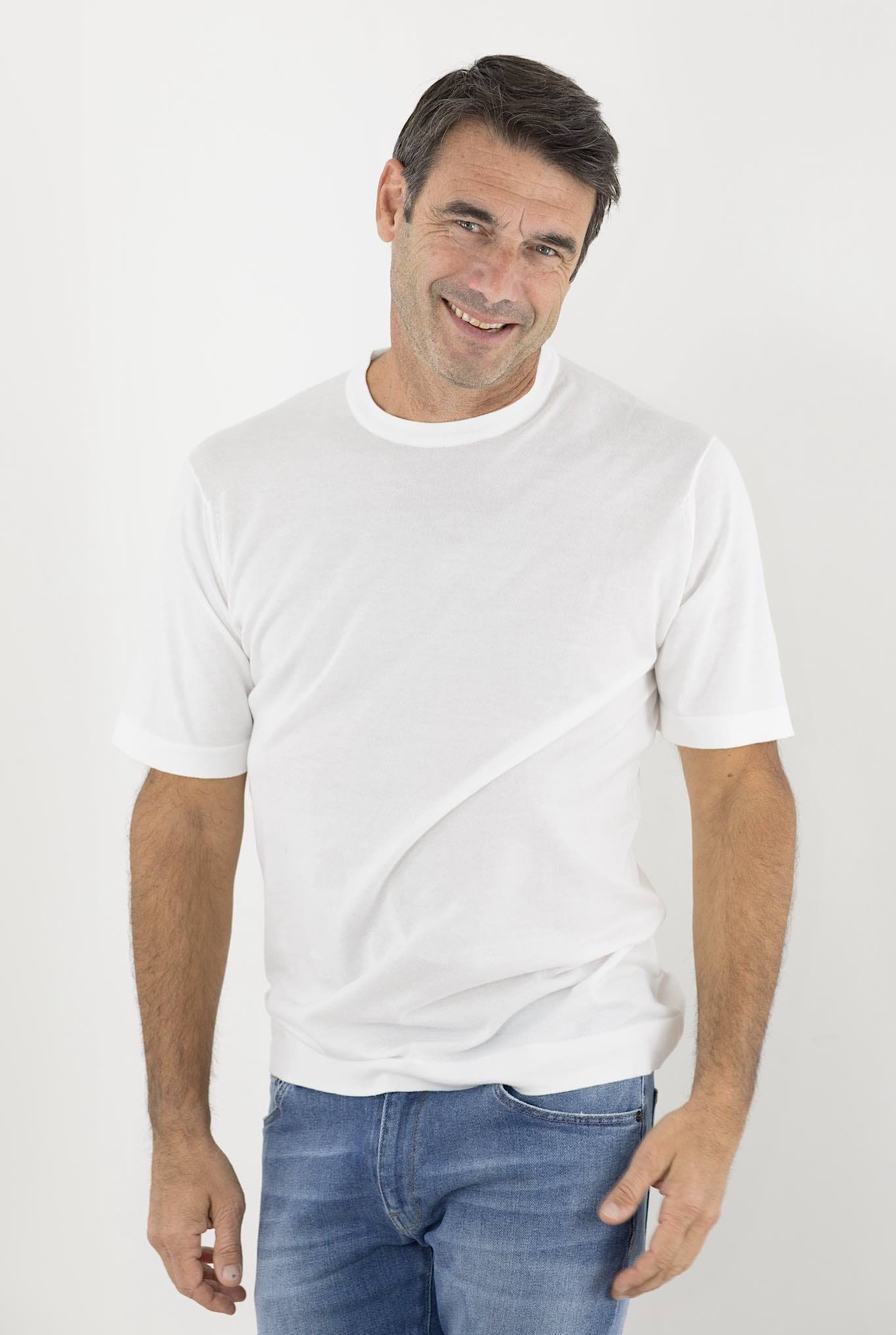 T-Shirt mod. Lorca Sea Island Cotton Bianco JOHN SMEDLEY