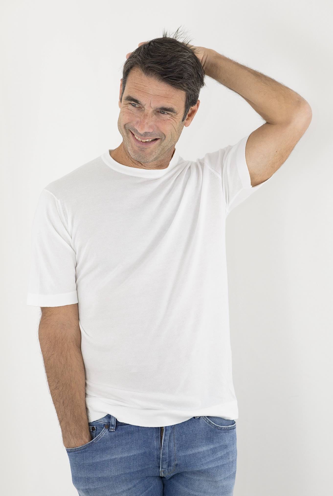 T-Shirt mod. Lorca Sea Island Cotton Bianco JOHN SMEDLEY