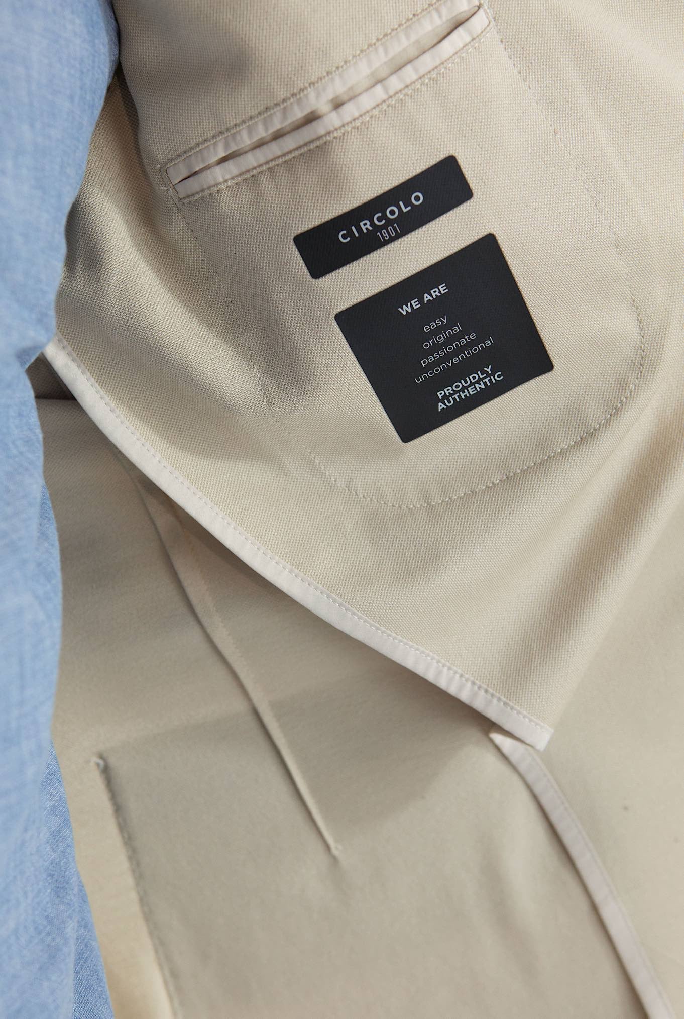 CIRCOLO 1901 Double-breasted Light Beige Cotton Jersey Jacket