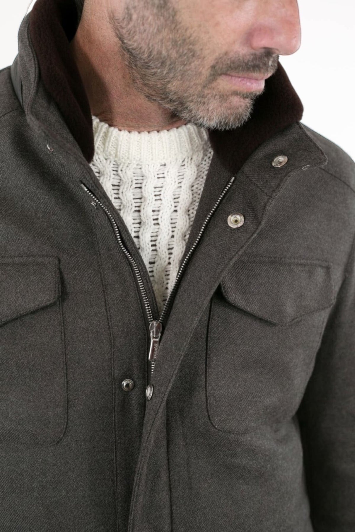 Field Jacket Storm System Loro Piana Marrone MANDELLI
