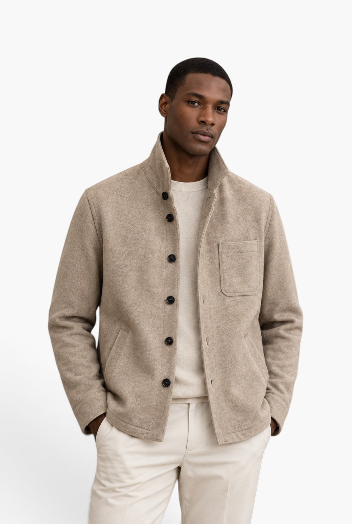 Overshirt Cashmere Superlight Taupe MAURIZIO BALDASSARI