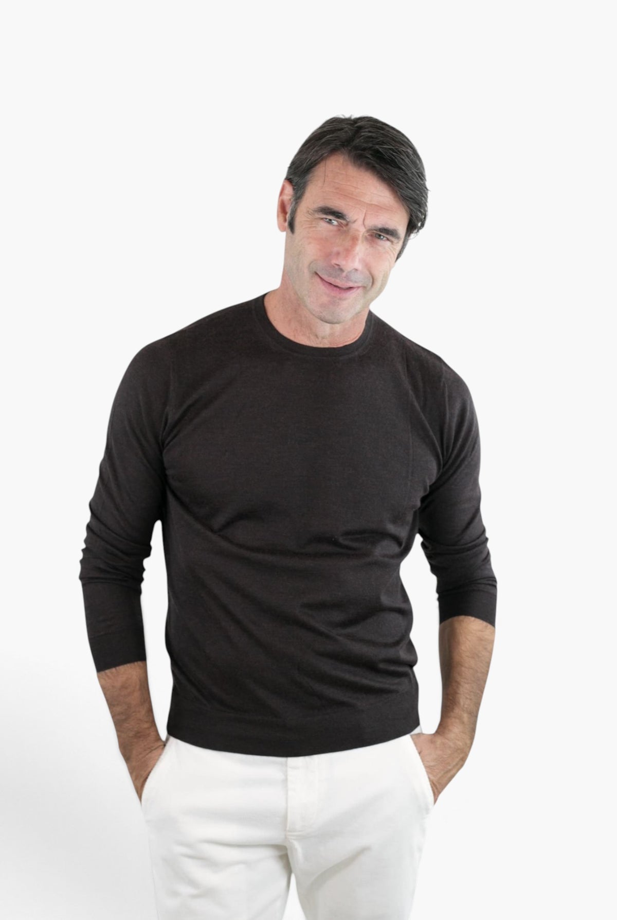 Girocollo Cashmere Seta Superlight Testa Moro GUARINO