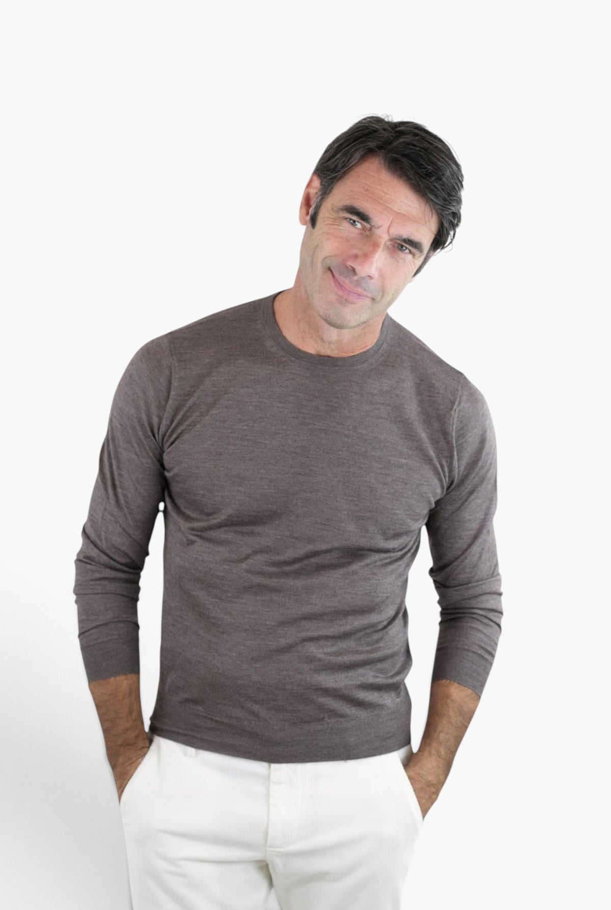 Girocollo Cashmere Seta Superlight Noce GUARINO