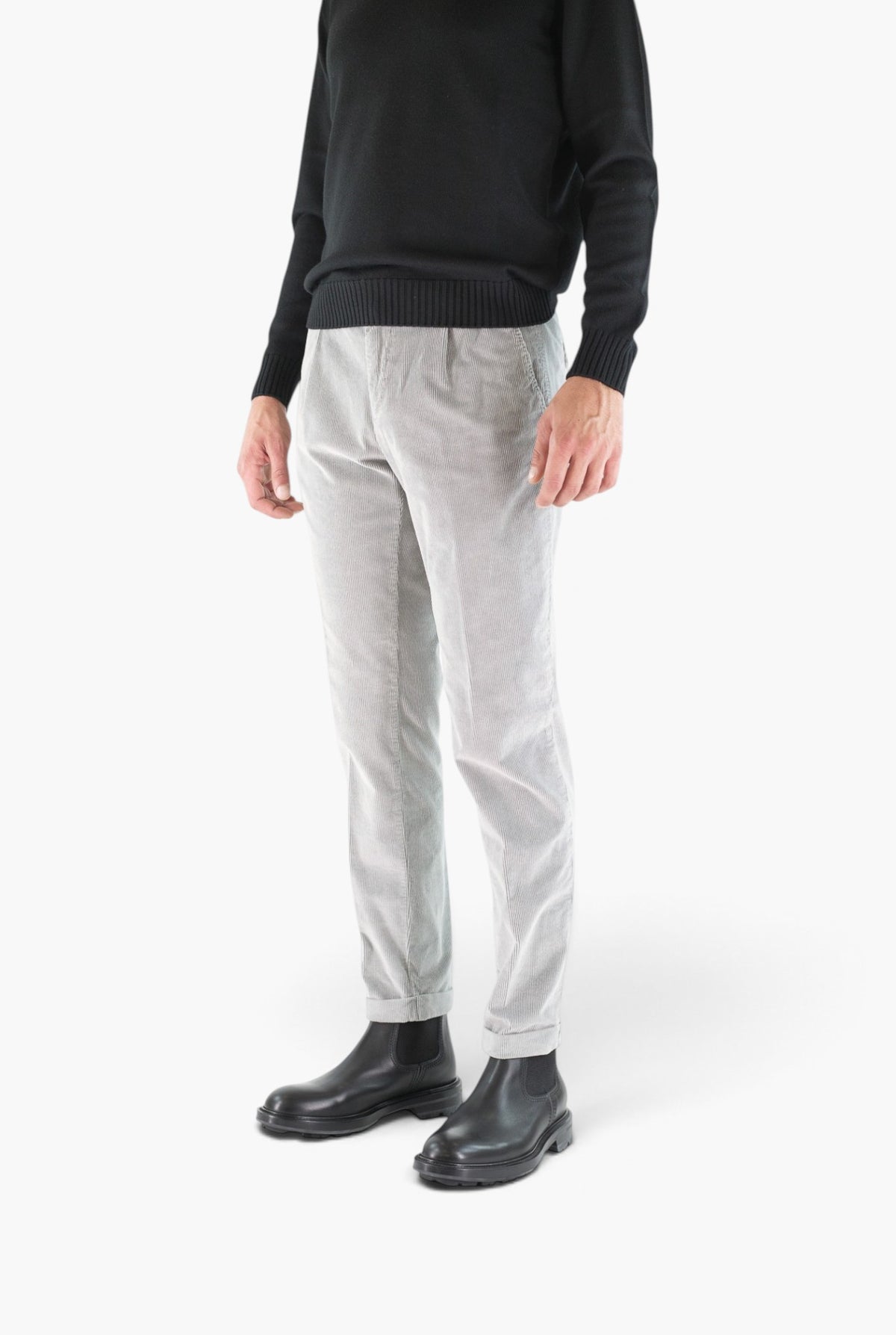 Pantaloni Velluto Lavato Grigio MYTHS