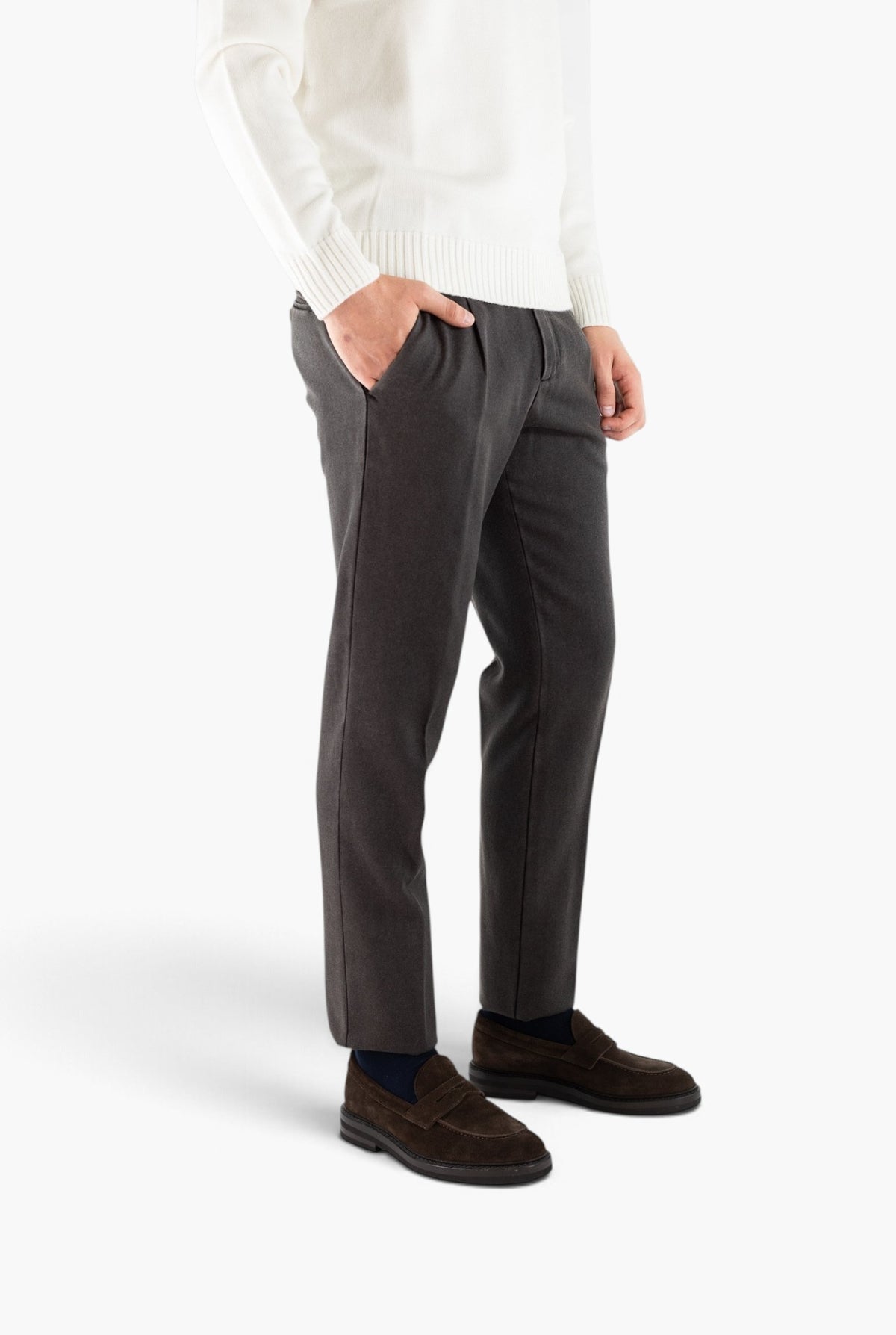 Pantaloni Lana Washed Testa Moro MYTHS