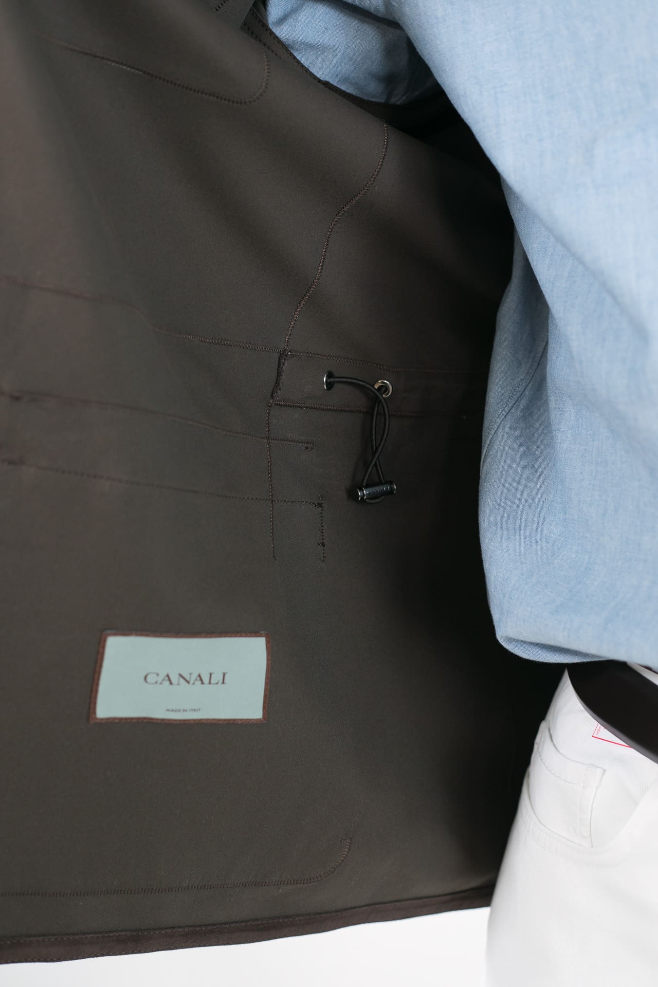 CANALI Overshirt Pelle Scamosciata Testa di Moro