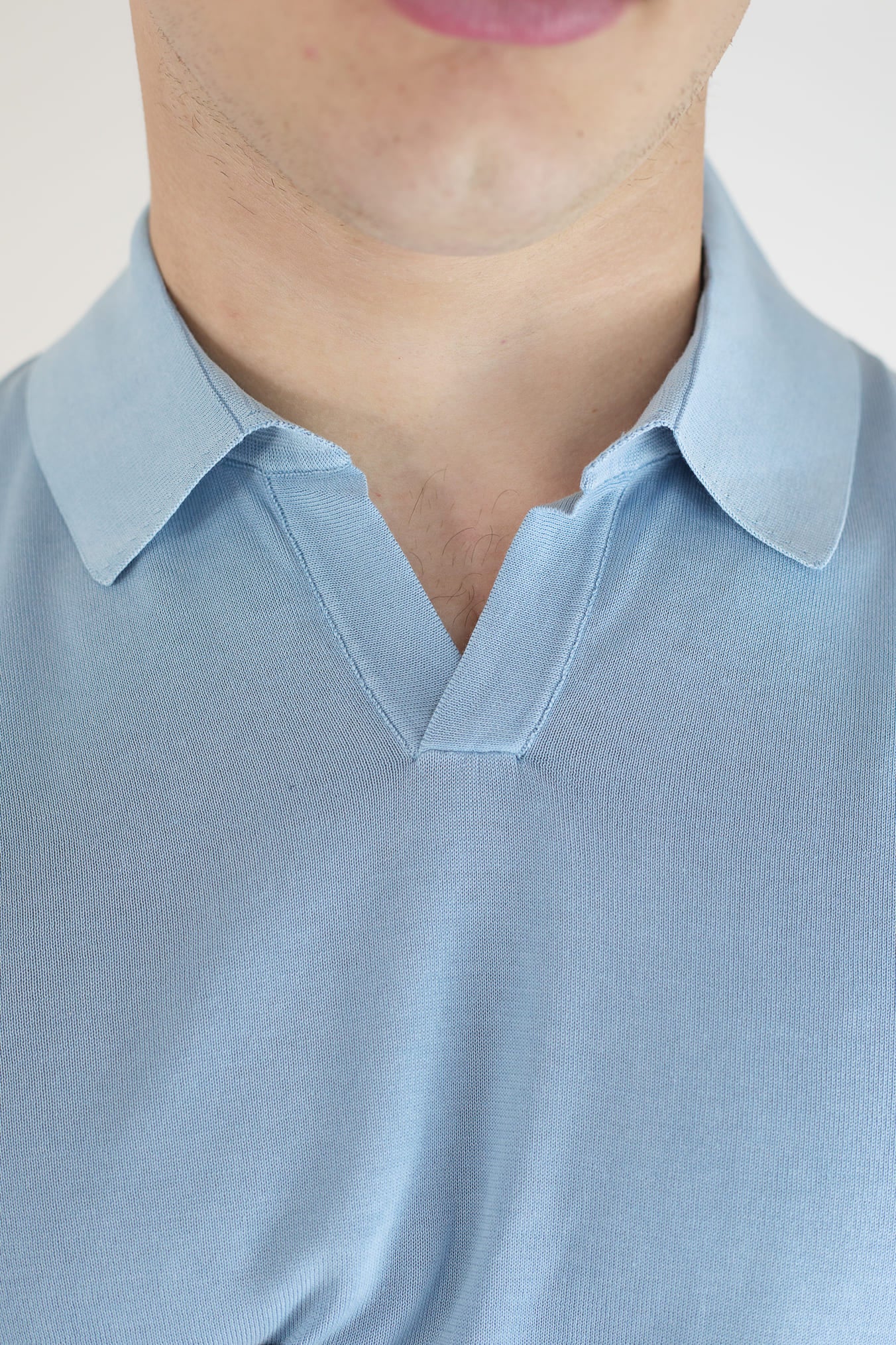 Polo Short Sleeve Cotton Frosted Light Blue