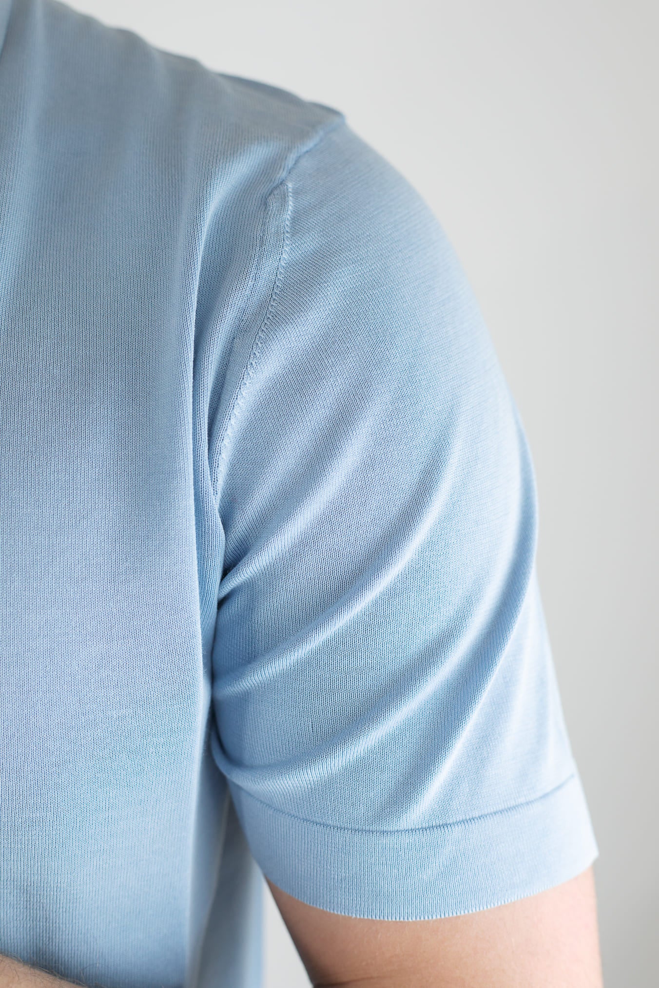 Polo Short Sleeve Cotton Frosted Light Blue